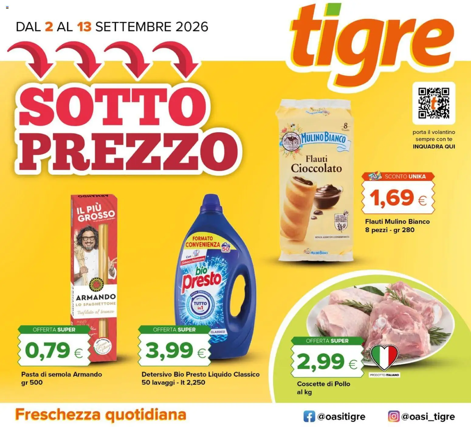 Volantino Tigre del 02/09/2026 | Pagina: 1 | Prodotti: Porta, Smacchiatore, Pasta, Semola