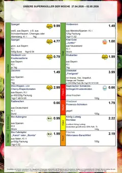 Simmel Bayern ab 27.04.2026 gültig | Seite: 8 | Produkte: Trauben, Spargel, Rhabarber, Kiwi