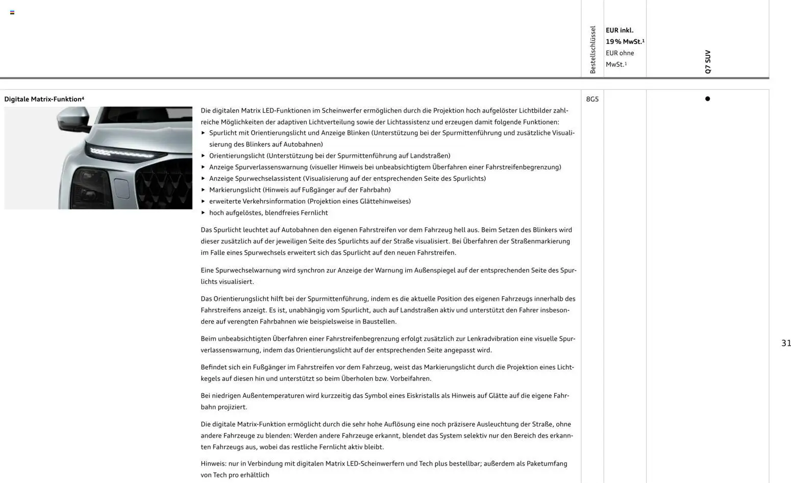 Audi Q7 – gültig ab 23.06.2026 | Seite: 31