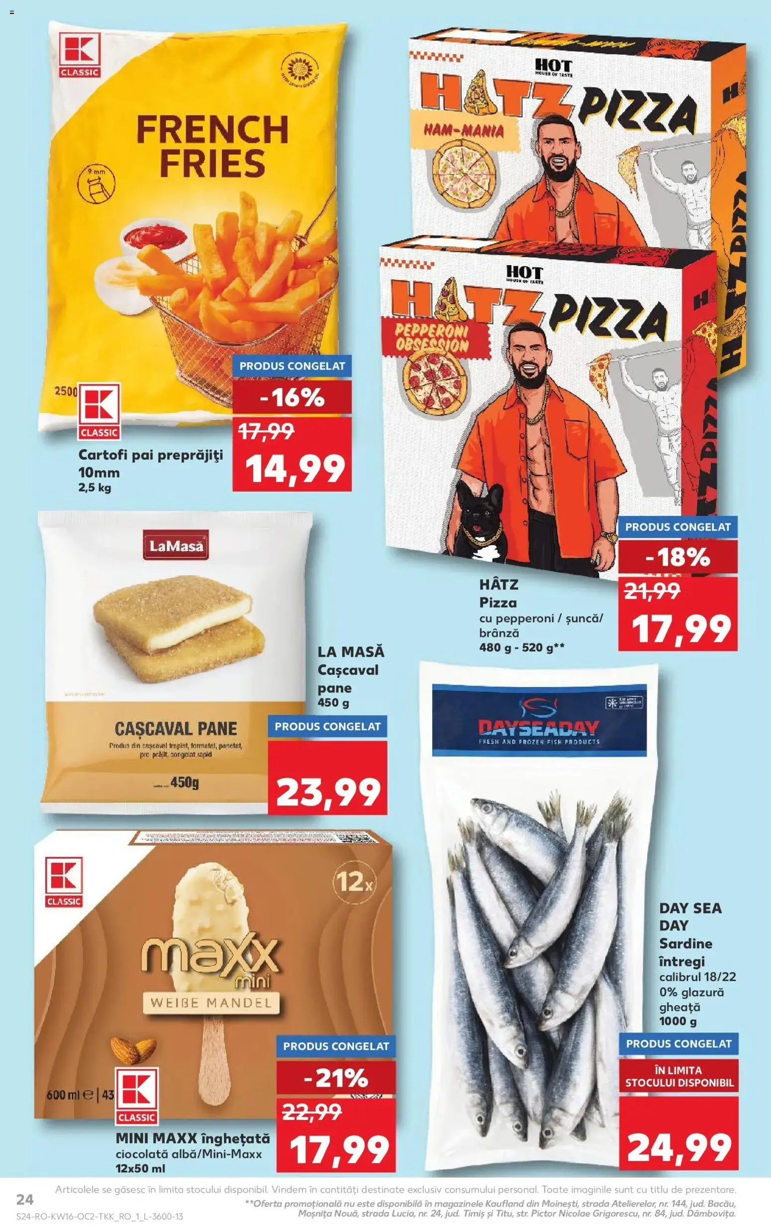 Noul catalog Kaufland – valabil de la 15.04.2026 | Pagină: 24 | Produse: Masă, Cașcaval, Brânză, Înghețată