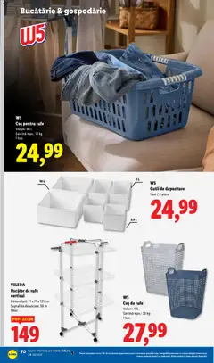 Ofertele Lidl valabile de la 14.09.2026 | Pagină: 70 | Produse: Coș, Uscător de Rufe, Coș De Rufe, Vileda