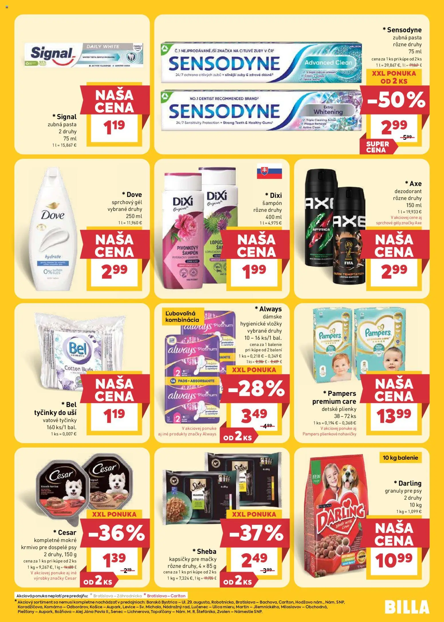 Nové Billa akcie – leták je platný od 26.08.2026 | Strana: 25 | Produkty: Granule, Nohavičky, Detské plienky, Pampers