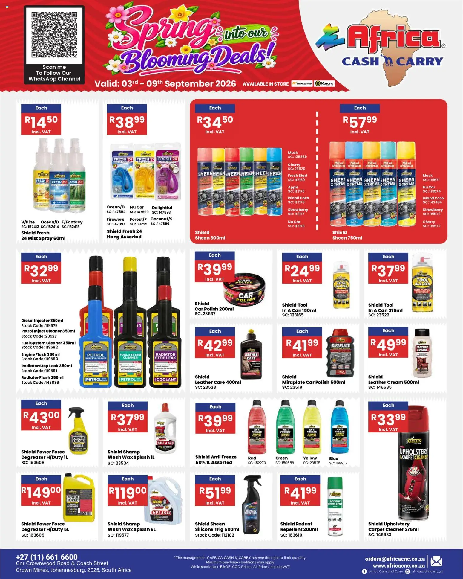 New Africa Cash & Carry catalogue – valid from 03/09/2026 | Page: 52 | Products: Radiator, Cream, Stock, Silicone