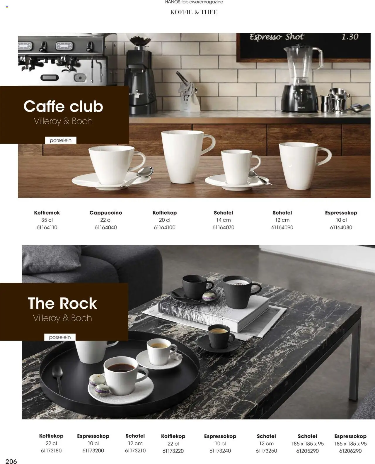 {H1} | Pagina: 206 | Producten: Koffie, Thee, Cappuccino