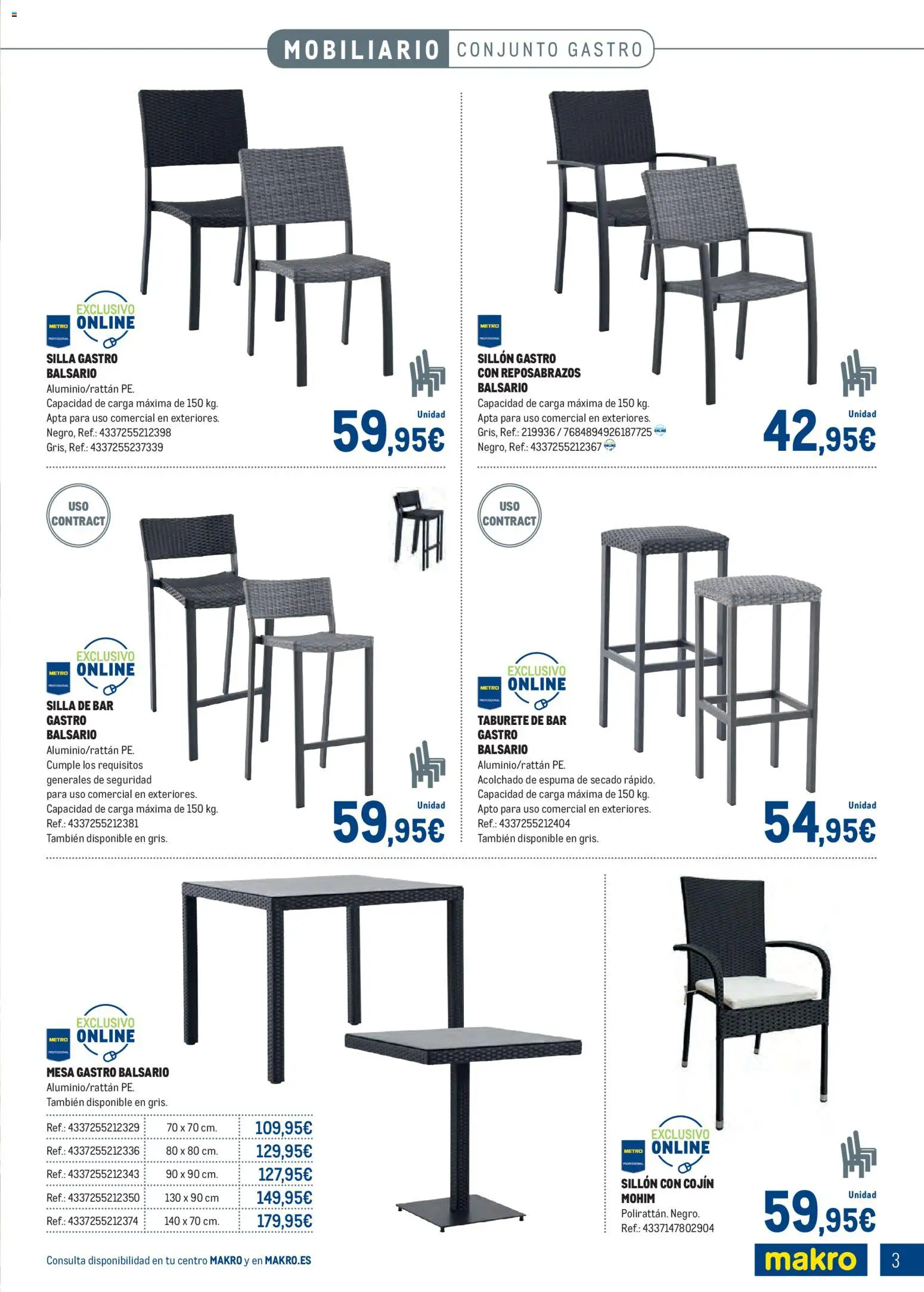 Makro - Especial Terrazas │ válido desde el 09.03.2026 | Página: 3 | Productos: Taburete, Cojín, Sillón, Silla
