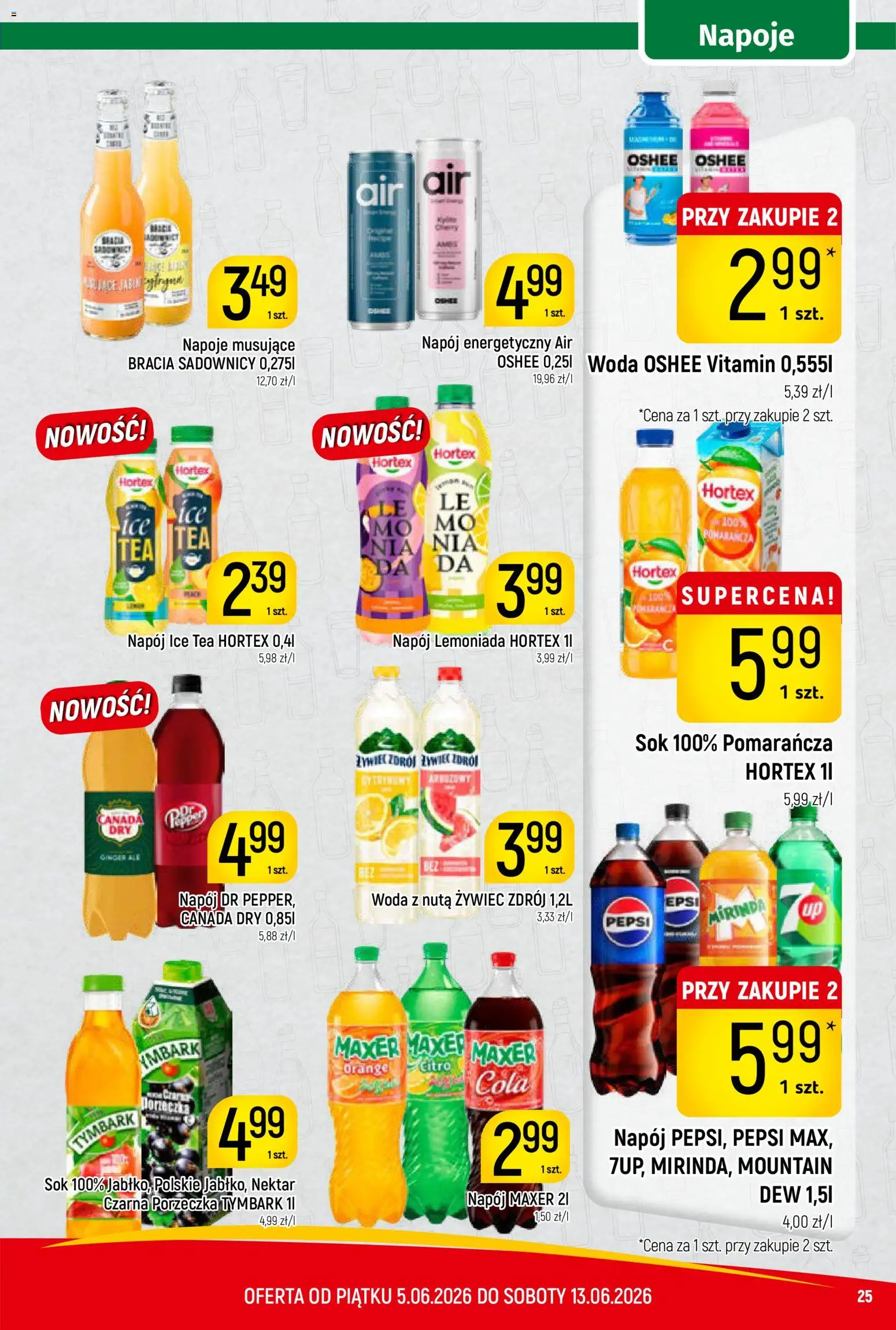 Piotruś Pan gazetka od 05.06.2026 | Strona: 25 | Produkty: Ice Tea, Pepsi, Sok, Woda