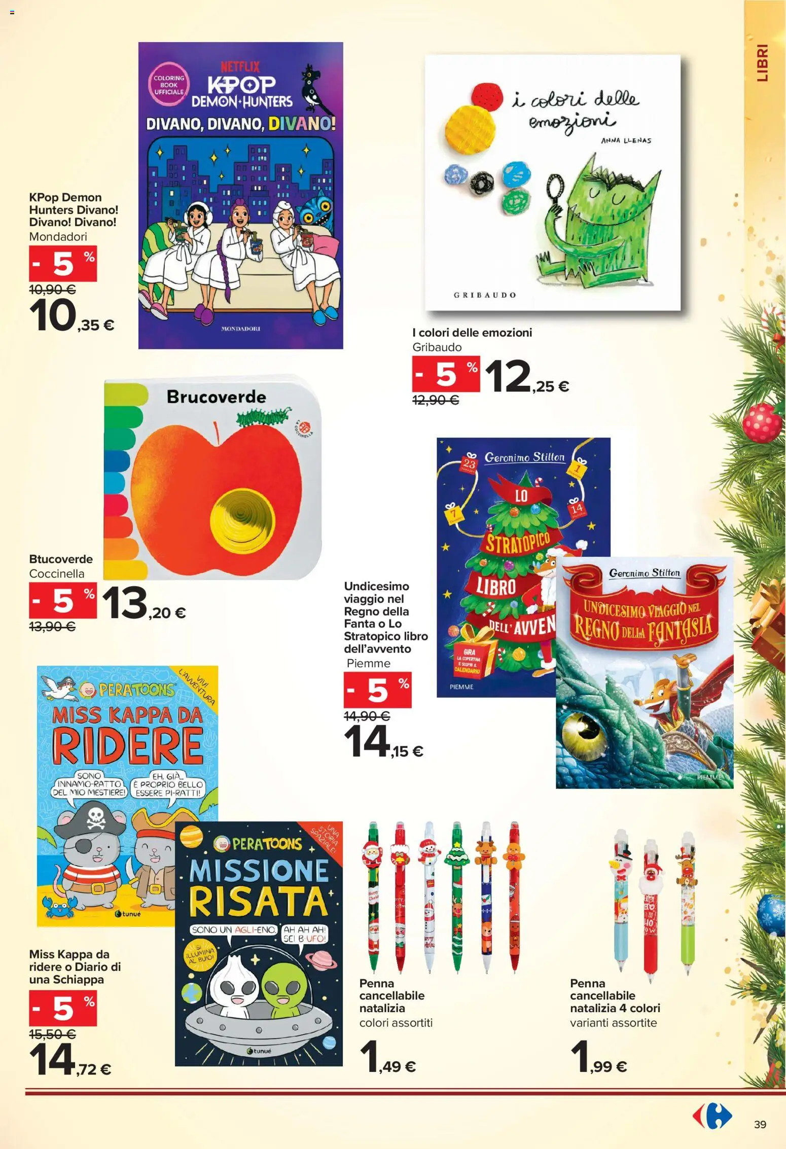 Volantino Carrefour del 23/10/2026 | Pagina: 39 | Prodotti: Libri, Fanta, Divano