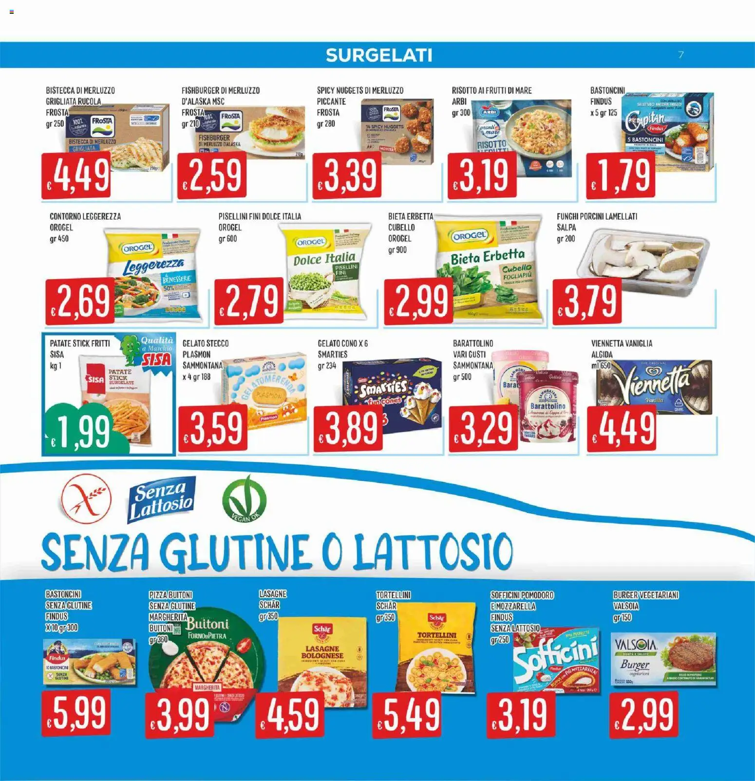 Volantino SISA del 14.05.2026 | Pagina: 7 | Prodotti: Merluzzo, Gelato, Nuggets, Forno