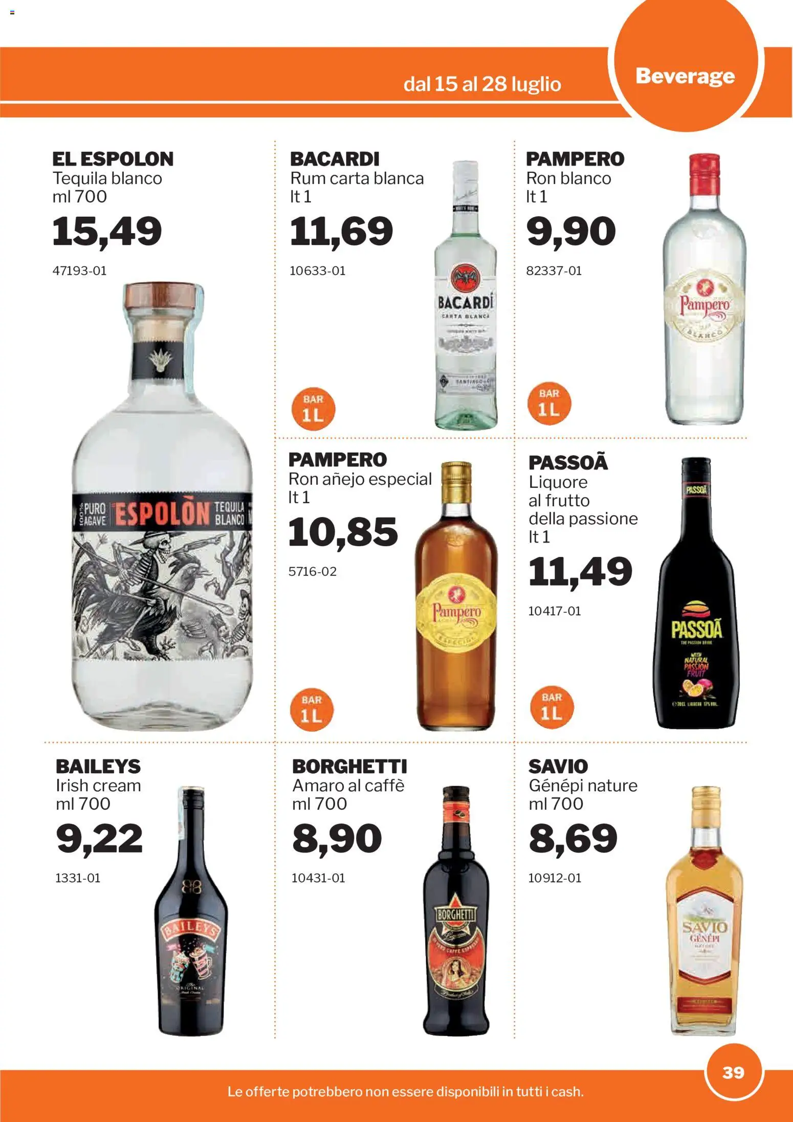 Volantino Sogegross del 15/07/2026 | Pagina: 39 | Prodotti: Caffè, Rum, Liquore, Amaro