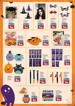 Anteprima del volantino Happy Casa volantino Halloween valido a partire dal 27/10/2026 | Pagina: 3 | Prodotti: Pantofole, Occhiali, Bracciale, Cuscino