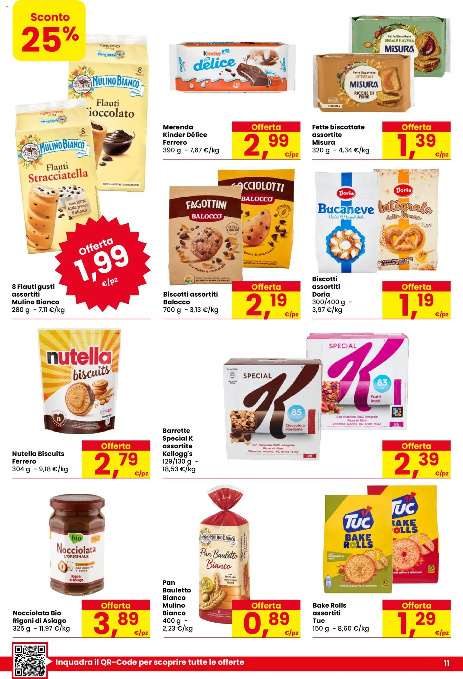 Volantino Despar del 29/10/2026 | Pagina: 11 | Prodotti: Nocciole, Nutella, Cacao, Fette biscottate