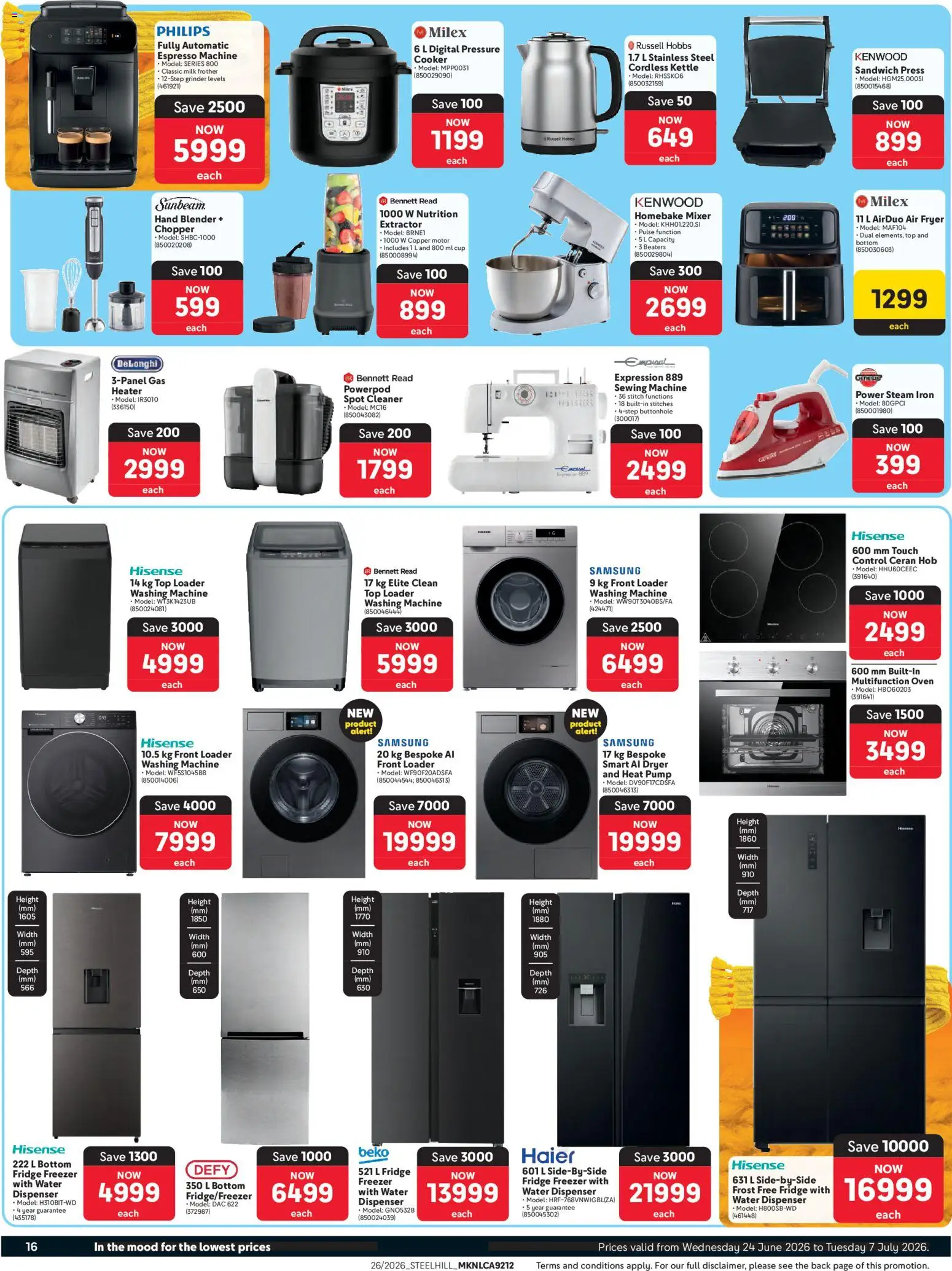 New Makro catalogue – valid from 24/06/2026 | Page: 16 | Products: Iron, Sewing machine, Cooker, Heater