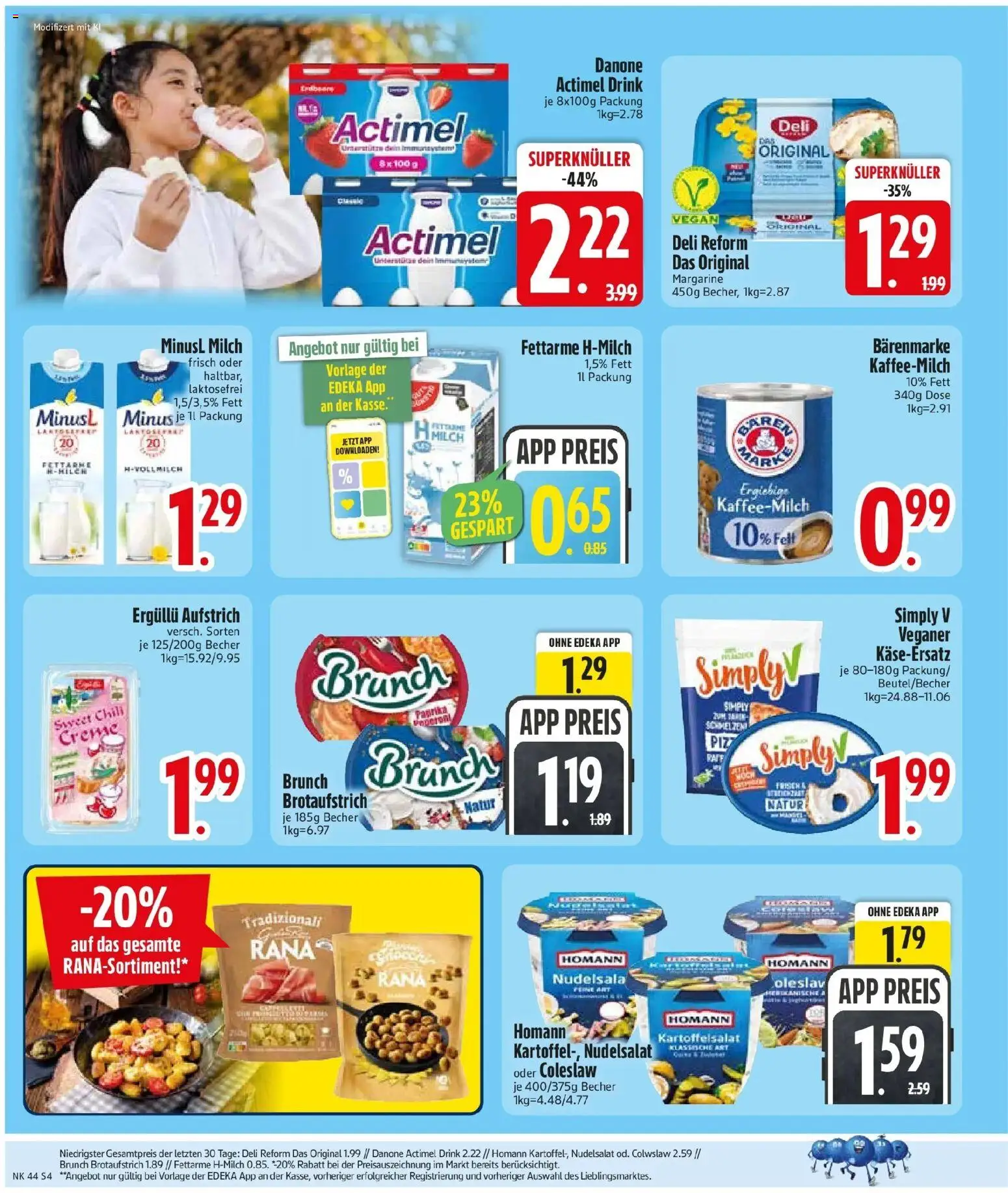 Edeka Prospekt Unterföhring (ab 26.10.2026) » Angebote Online | Seite: 6 | Produkte: Margarine, Actimel, Milch, Creme
