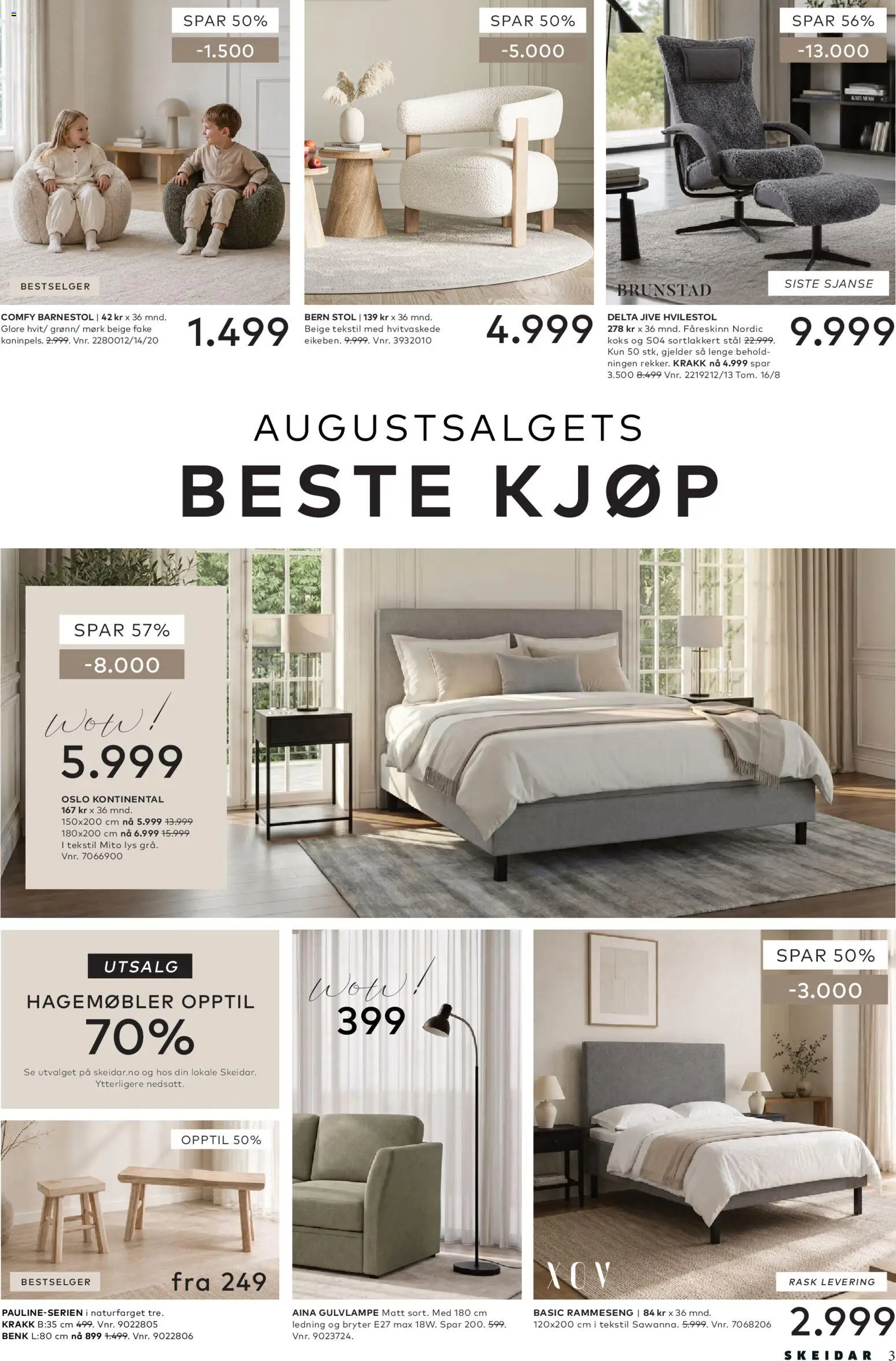 {H1} | Side: 3 | Produkter: Ledning, Hvilestol, Benk, Hagemøbler