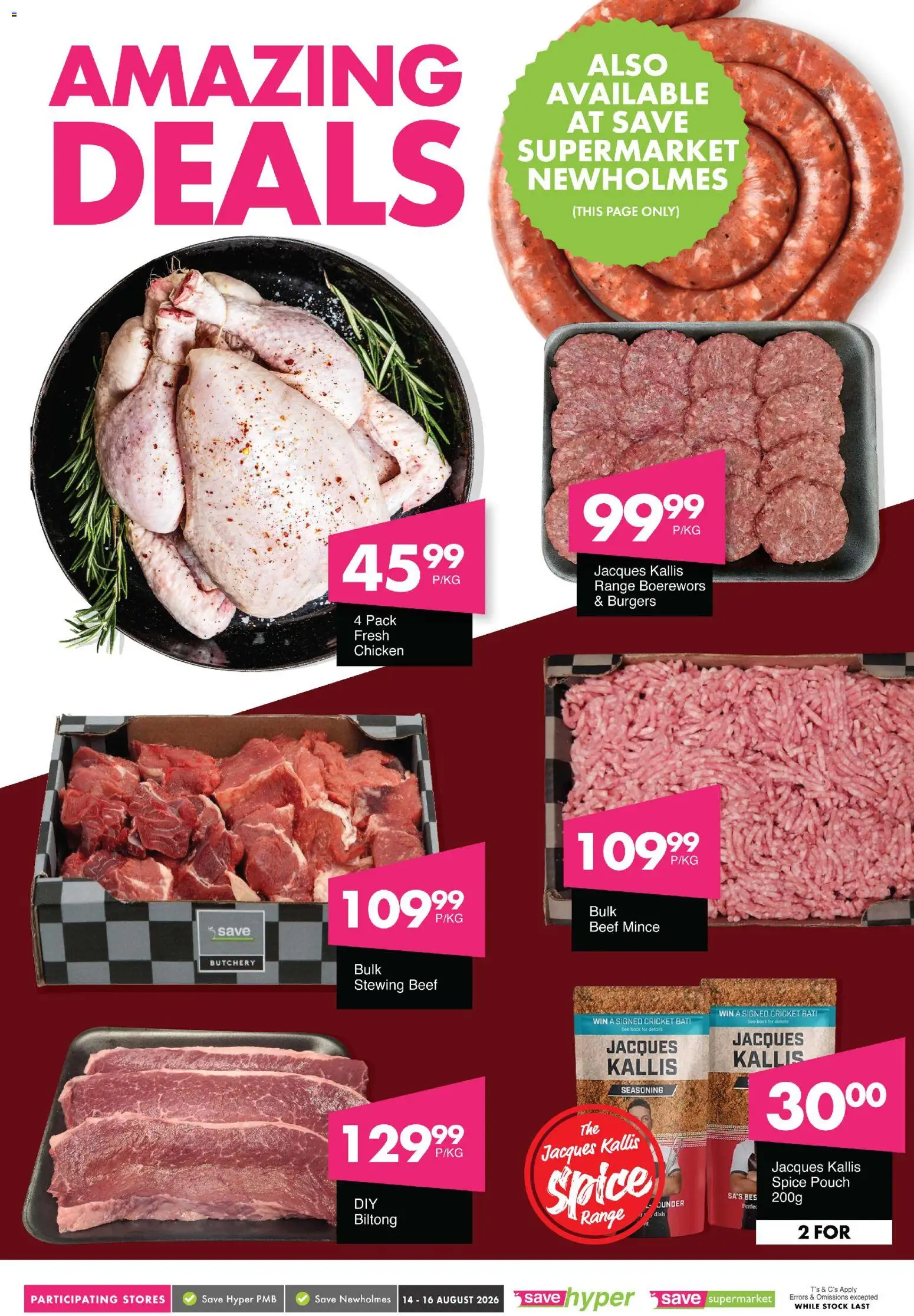 New Save catalogue – valid from 14/08/2026 | Page: 7 | Products: Boerewors, Chicken, Beef, Seasoning