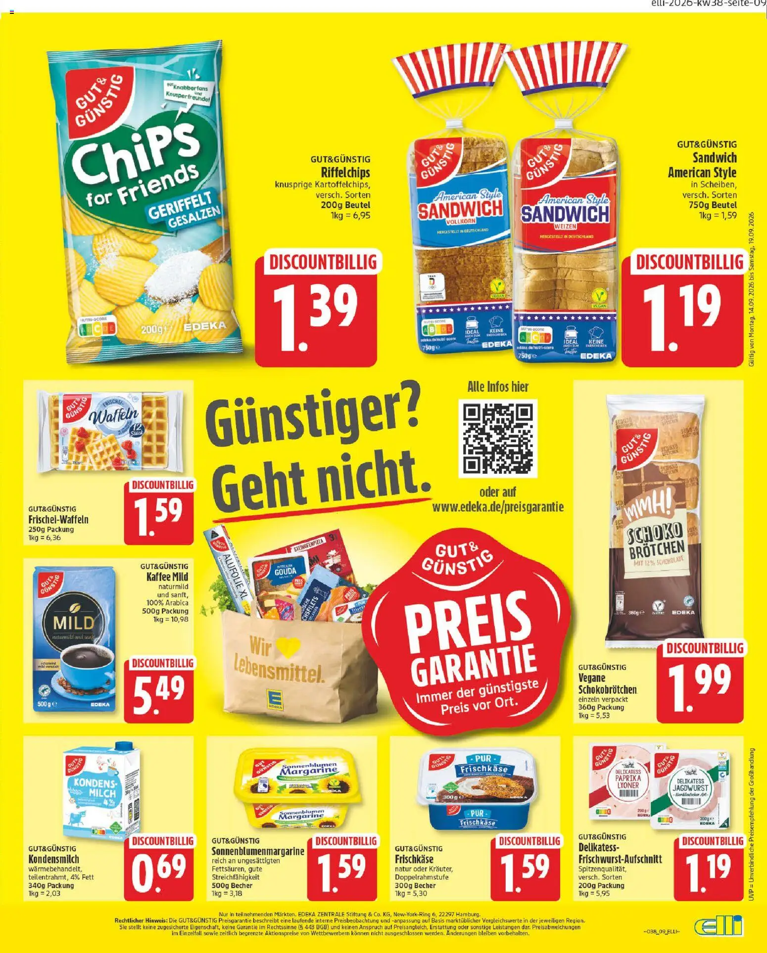 Elli Markt Prospekt – gültig ab 14.09.2026 | Seite: 9 | Produkte: Kaffee, Paprika, Kondensmilch, Frischkase