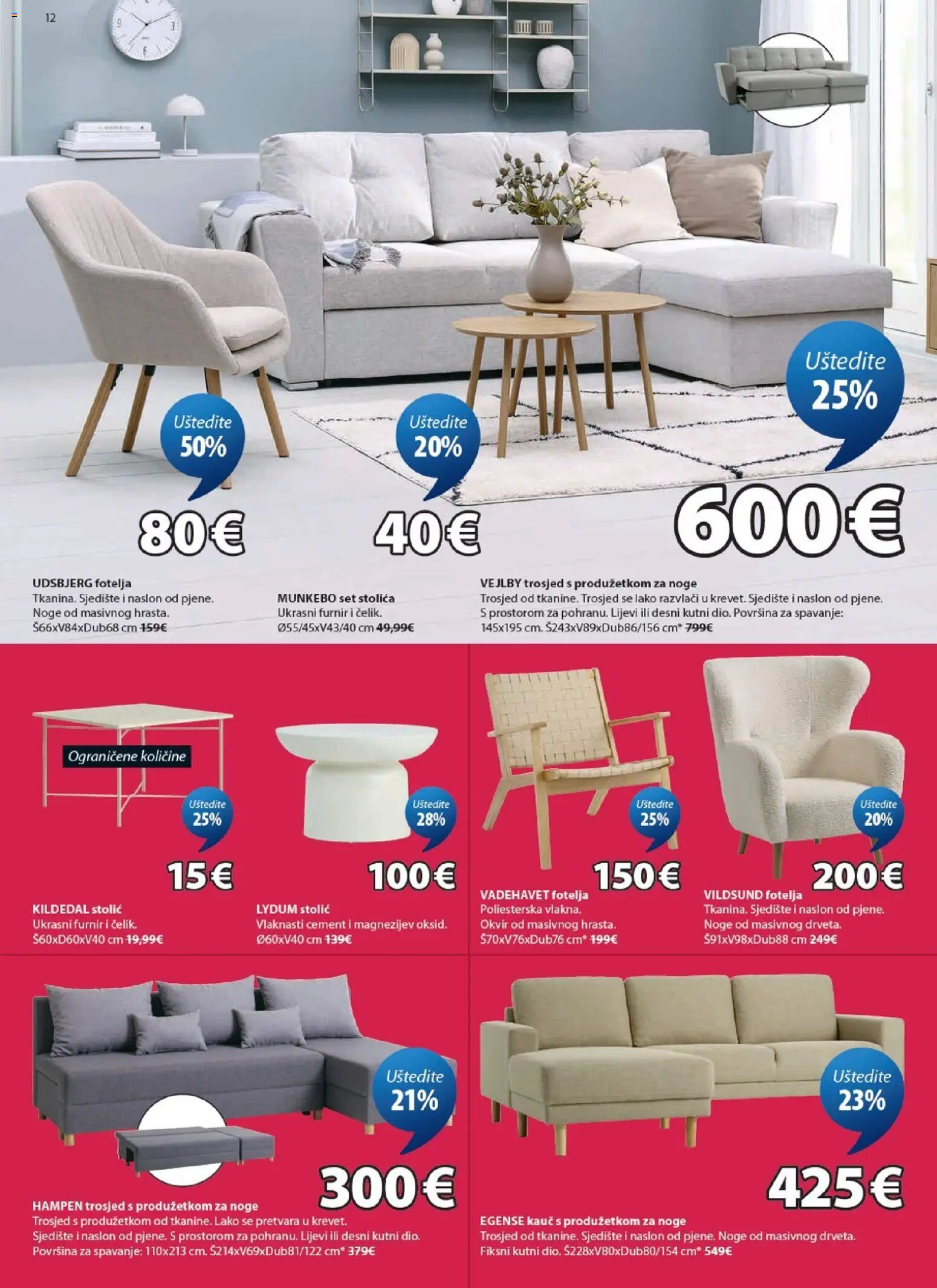 JYSK katalog | vrijedi od 03.06.2026 | Stranica: 12 | Proizvodi: Trosjed, Fotelja, Stolić, Stolica