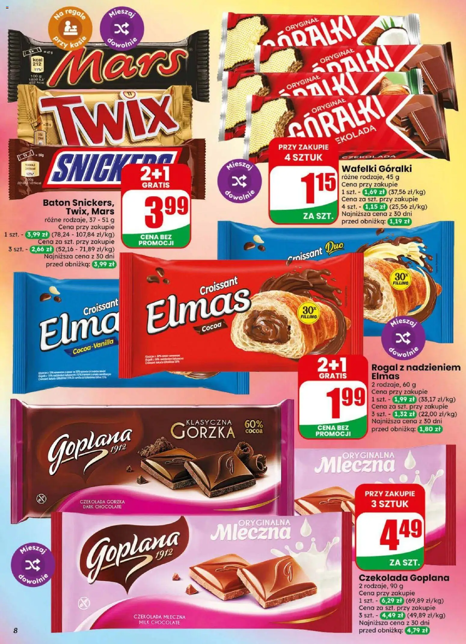 Dino gazetka od 19.08.2026 | Strona: 8 | Produkty: Croissant, Czekolada mleczna, Czekolada gorzka, Baton