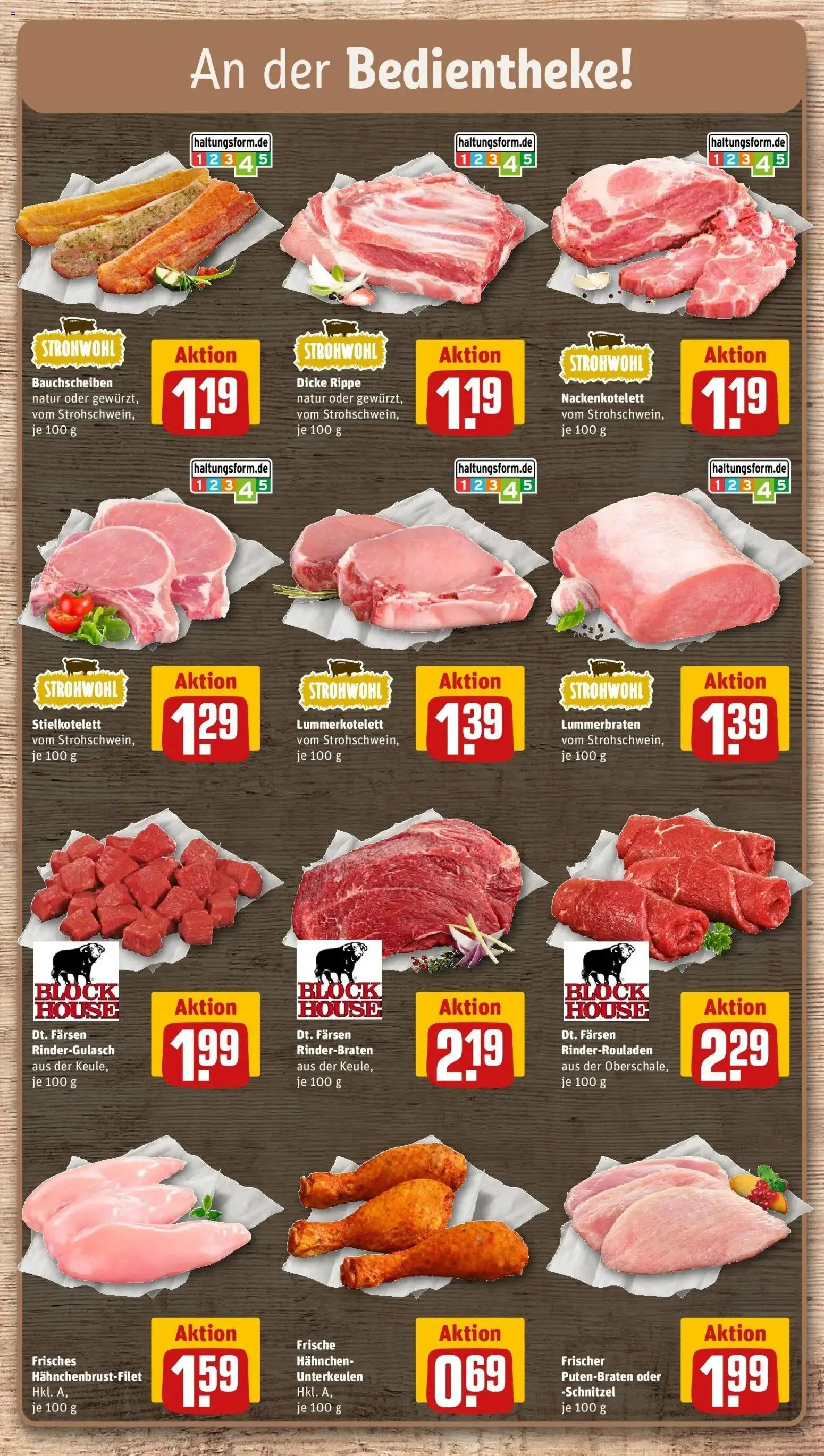 REWE Prospekt ab 10.08.2026 zum Blättern » Angebote | Seite: 6 | Produkte: Rinderrouladen, Rinderbraten, Rindergulasch, Schnitzel
