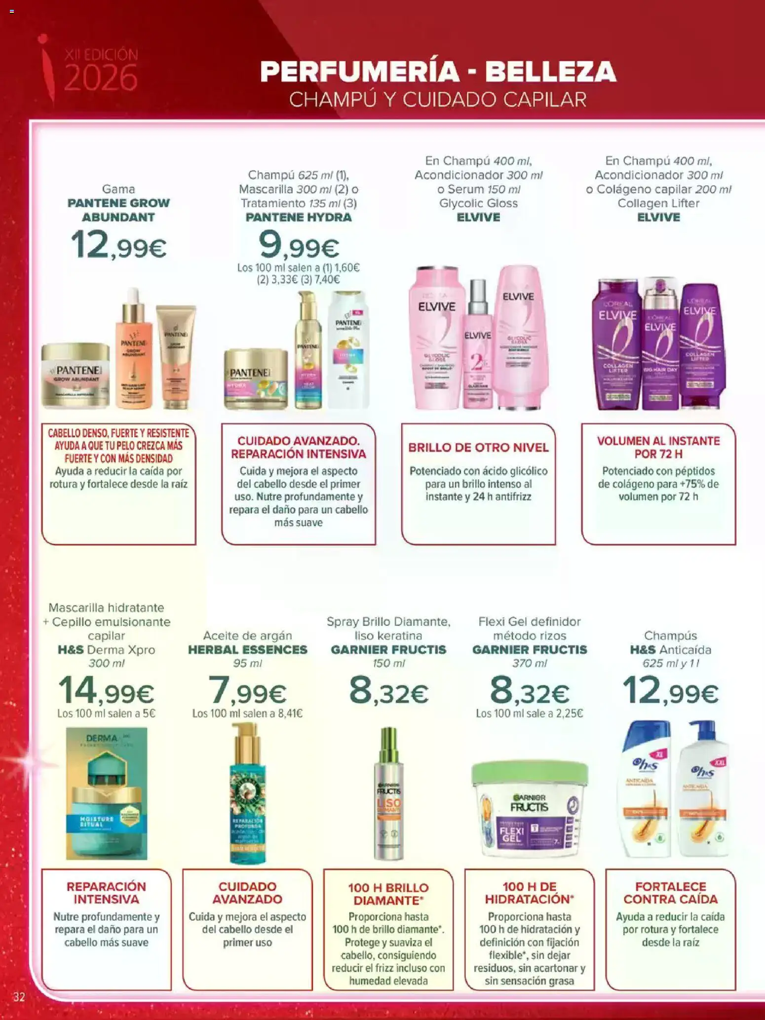 Carrefour Innovación │ válido desde el 05.05.2026 | Página: 32 | Productos: Champú, Sérum, Aceite, Aceite de argán