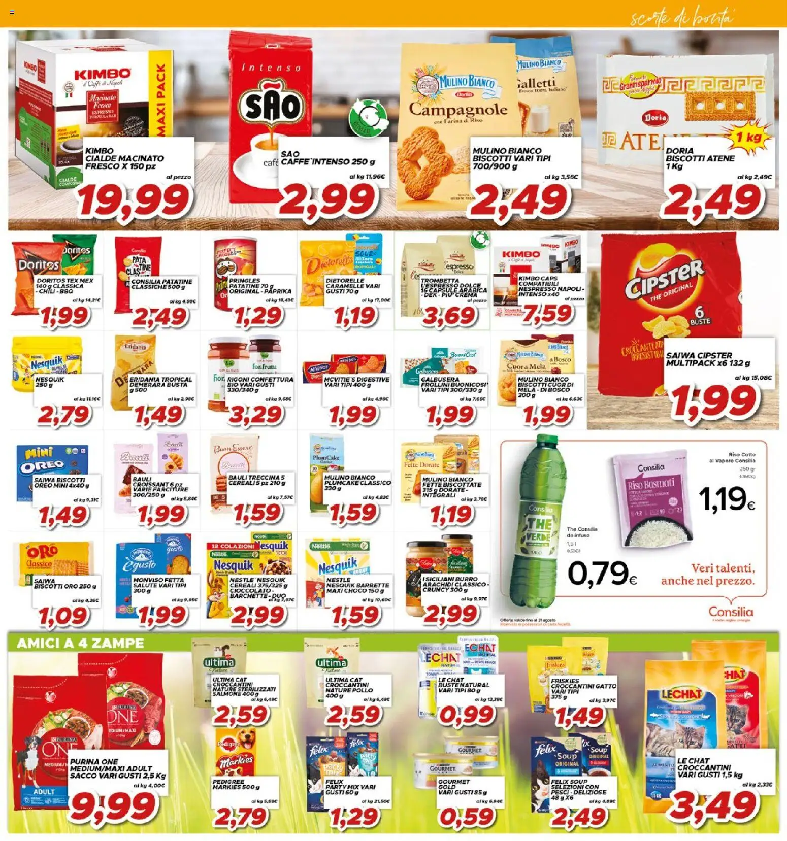 Volantino Ma Supermercati del 12/08/2026 | Pagina: 13 | Prodotti: Salmone, Caramelle, Farina, Frollini
