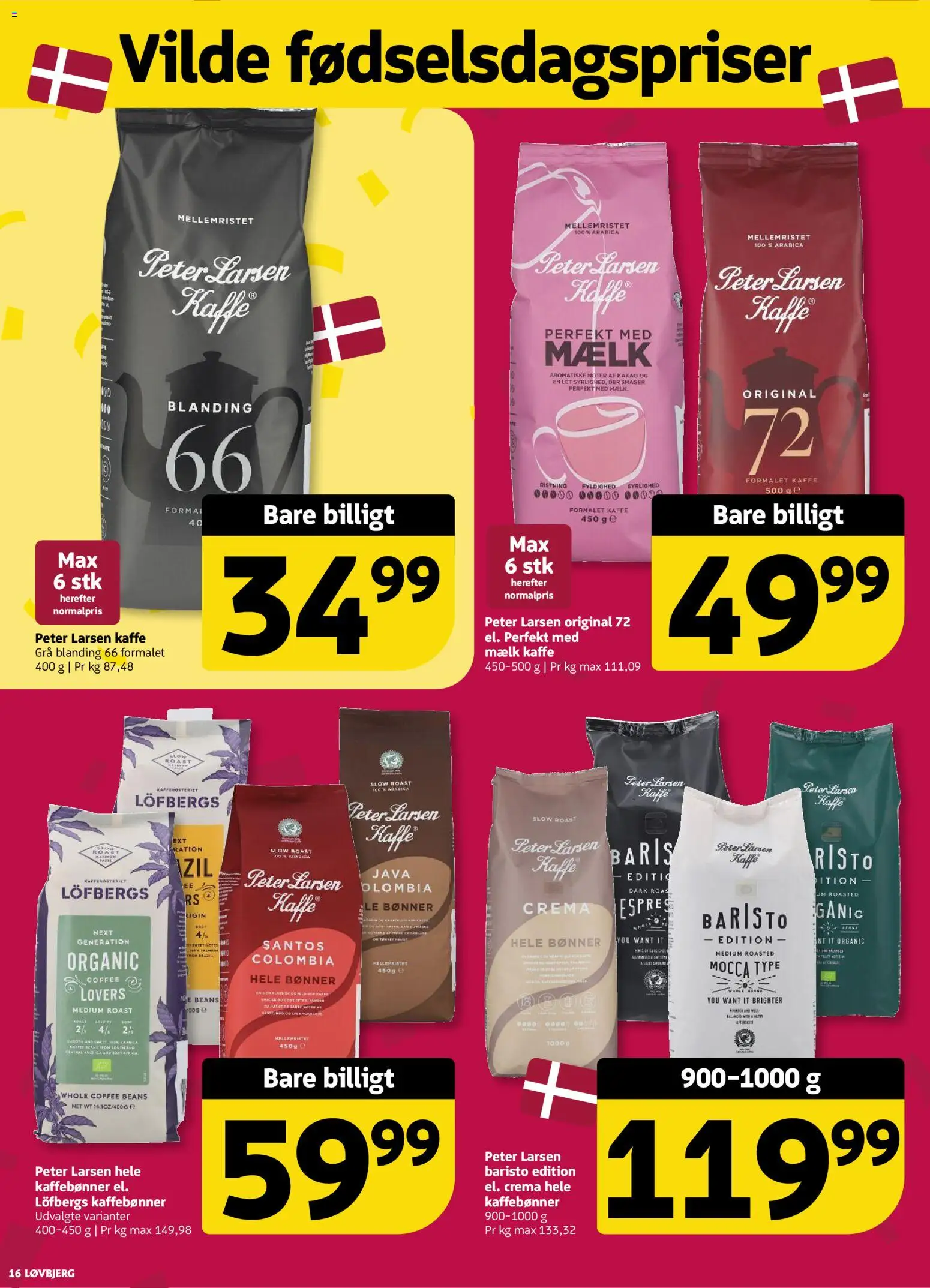 Løvbjerg tilbudsavis – gyldig fra 04/09/2026 | Side: 16 | Produkter: Mælk, Kaffe, Bønner, Kakao