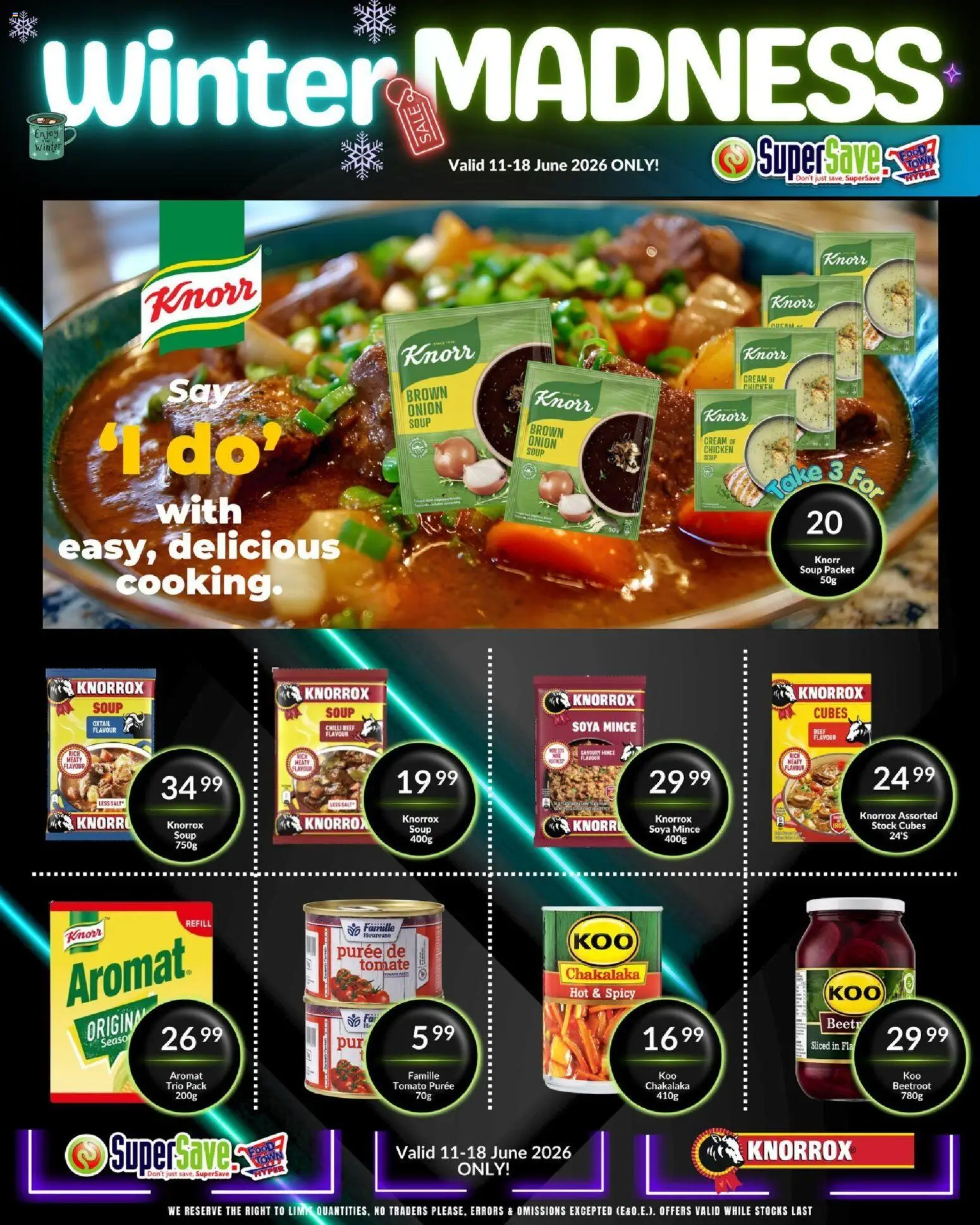 New Super Save catalogue – valid from 11.06.2026 | Page: 8 | Products: Cream, Stock, Aromat, Soya mince