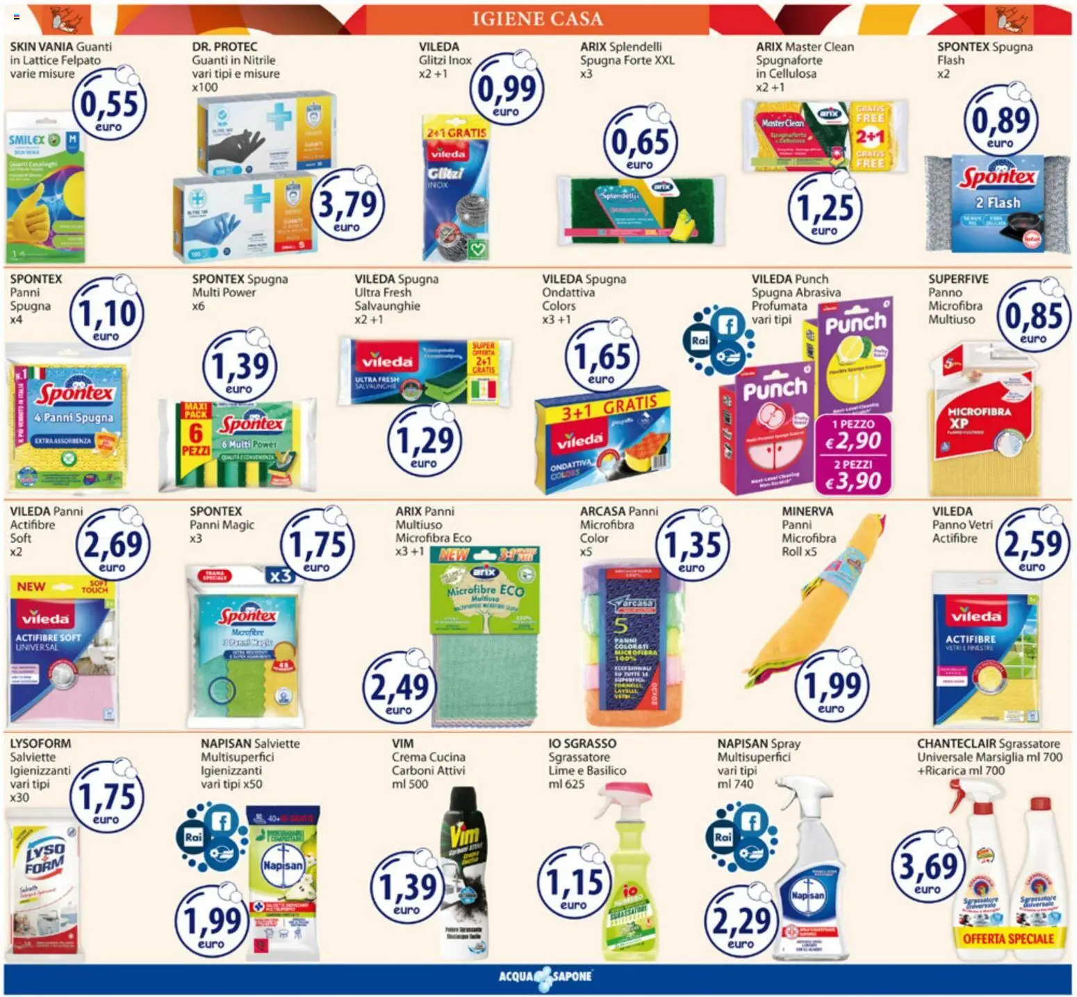 Volantino Acqua e Sapone del 05/10/2026 | Pagina: 15 | Prodotti: Spugna, Crema, Sapone, Lime