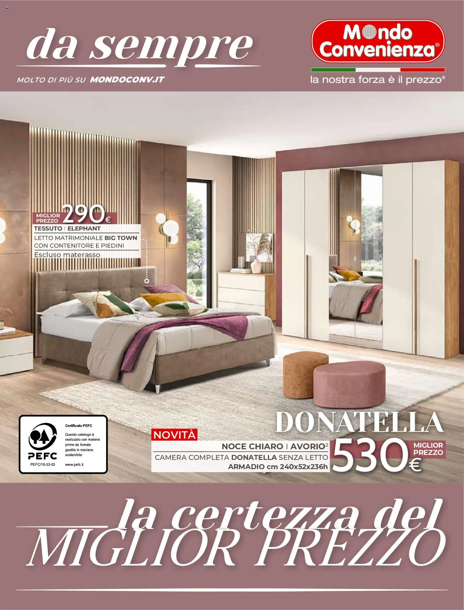 Volantino Mondo Convenienza del 01/09/2026 | Pagina: 196 | Prodotti: Letto matrimoniale, Letto, Materasso, Armadio