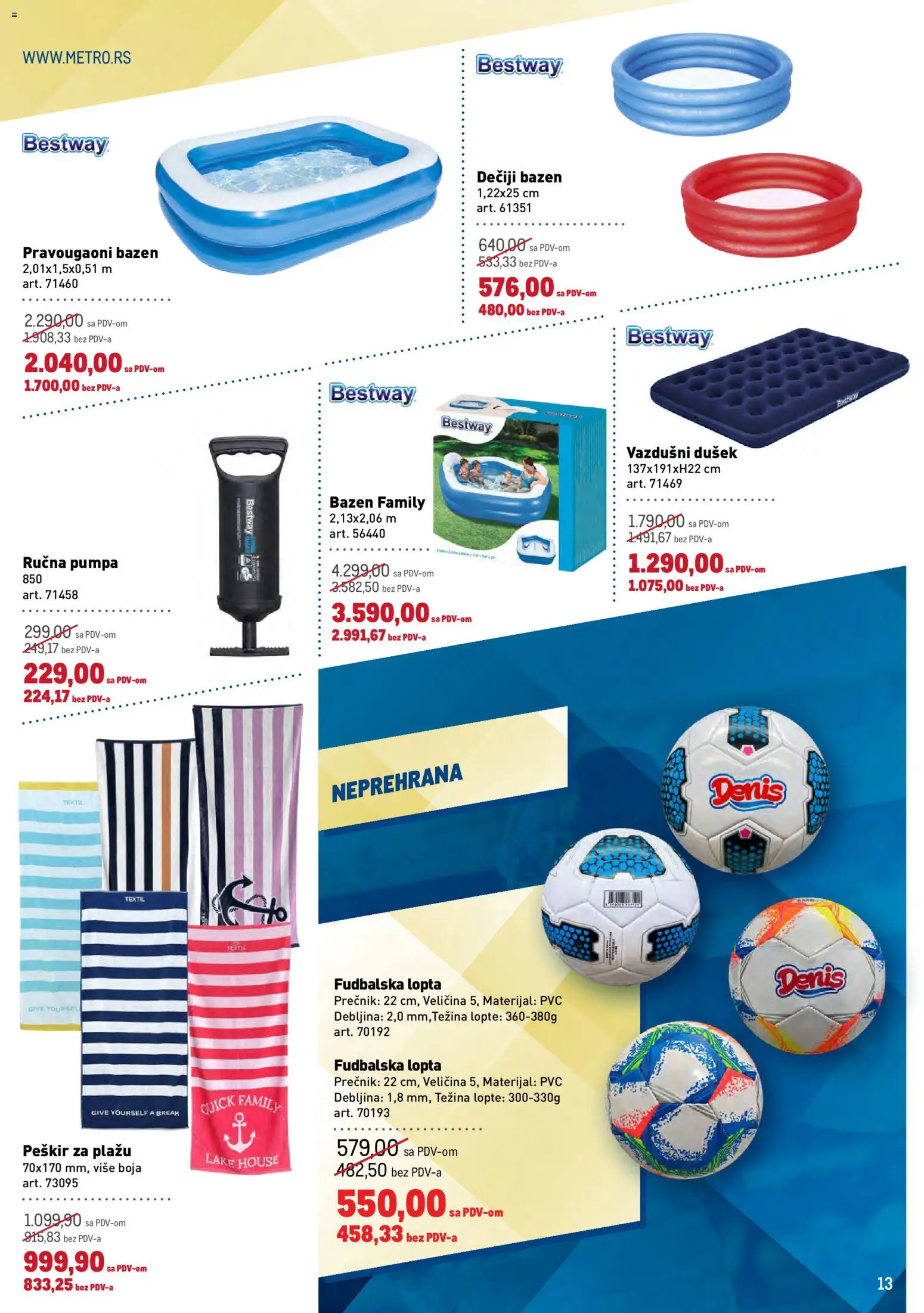 Metro katalog - važi od 23.07.2026 | Strana: 13 | Proizvode: Lopta, Dušek, Peškir