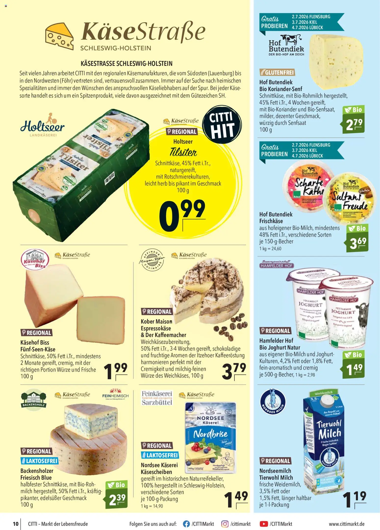 CITTI Markt Prospekt – gültig ab 24.06.2026 | Seite: 10 | Produkte: Milch, Käse, Joghurt, Frischkase