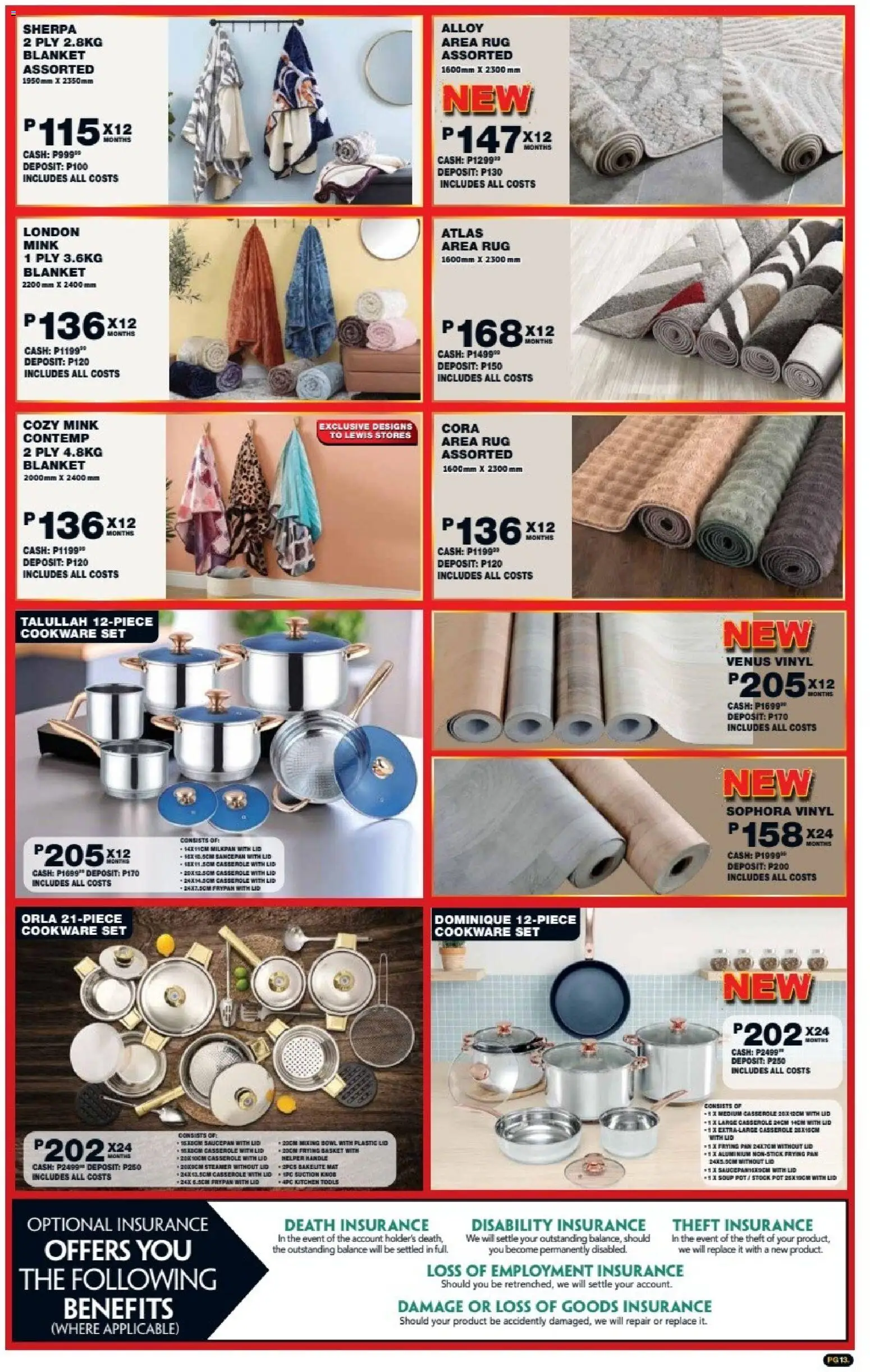 New Lewis Stores catalogue – valid from 05/10/2026 | Page: 13 | Products: Rug, Blanket, Cookware, Soup