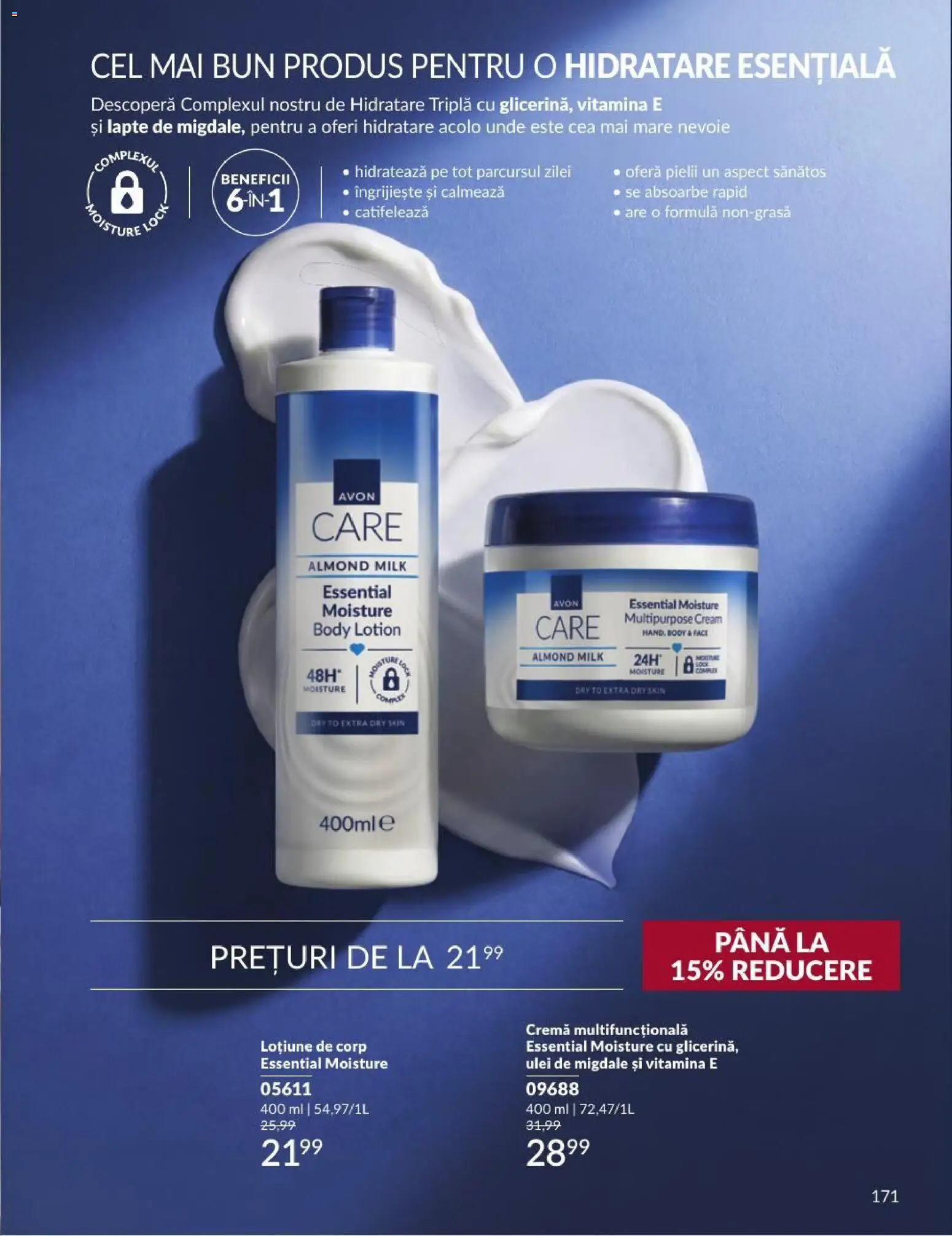 Noul catalog Avon – valabil de la 01.09.2026 | Pagină: 171 | Produse: Body, Migdale, Cremă, Ulei
