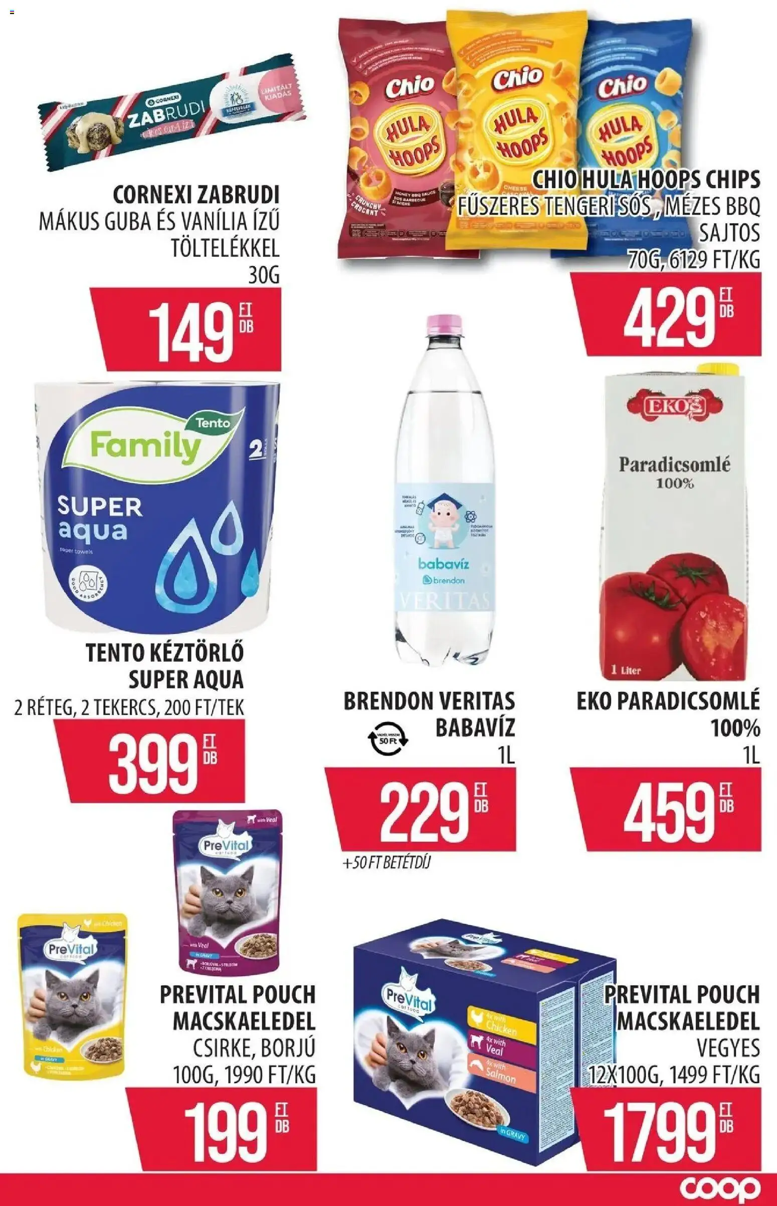 COOP Szolnok akciós ujság - amely érvényes a következő dátumtól: 07.05.2026 | Oldal: 14 | Termékek: Chips, Macskaeledel, Paradicsomlé