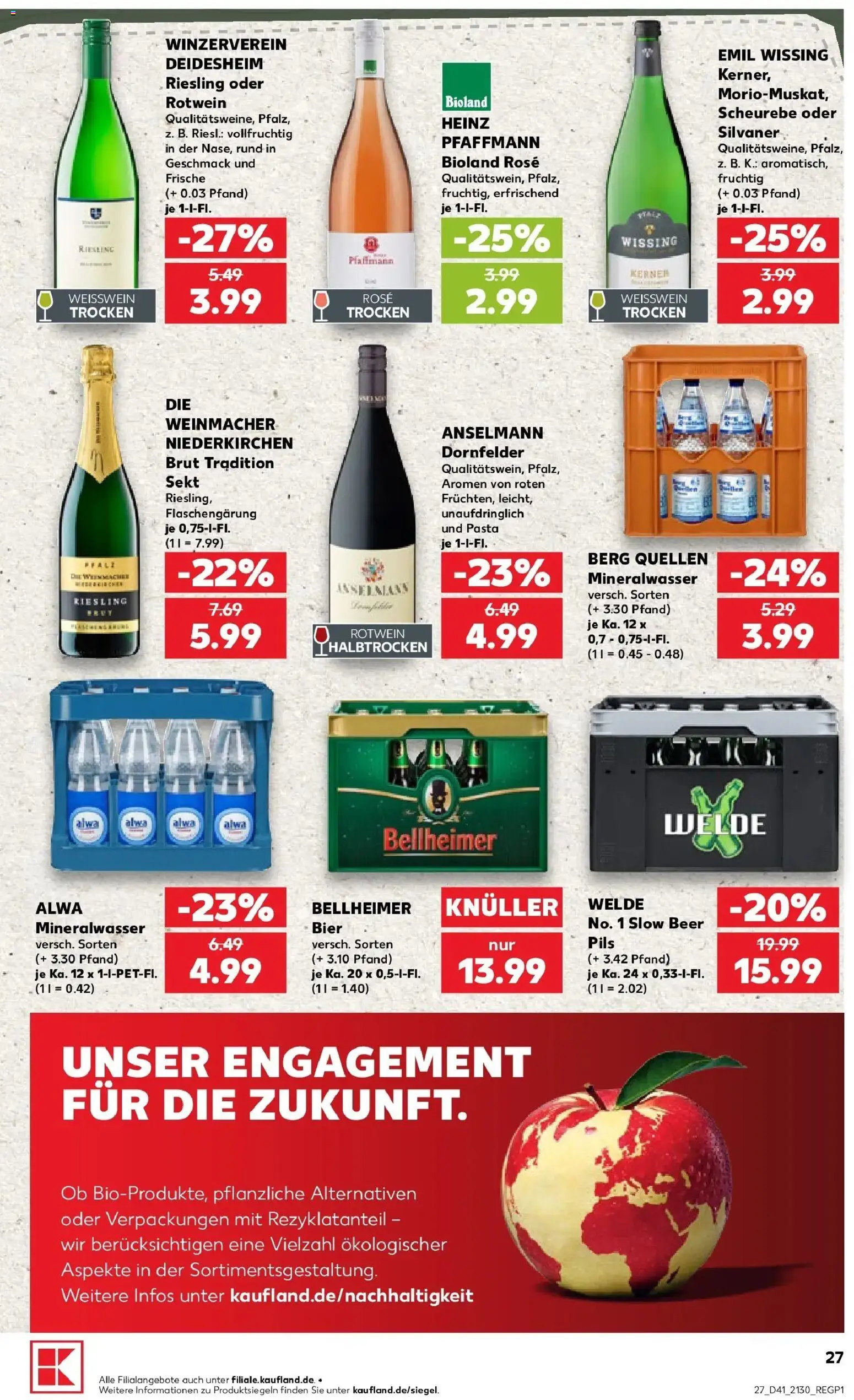 Prospekt Kaufland ab 08.10.2026 » Angebote Online zum Blättern | Seite: 27 | Produkte: Bier, Rotwein, Sekt, Pasta