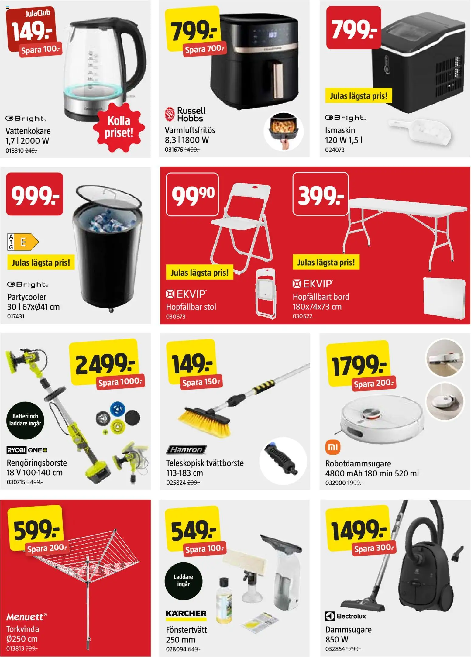 Jula reklamblad aktuell från 07.05.2026 | Sida: 7 | Produkter: Vattenkokare, Dammsugare, Robotdammsugare, Laddare