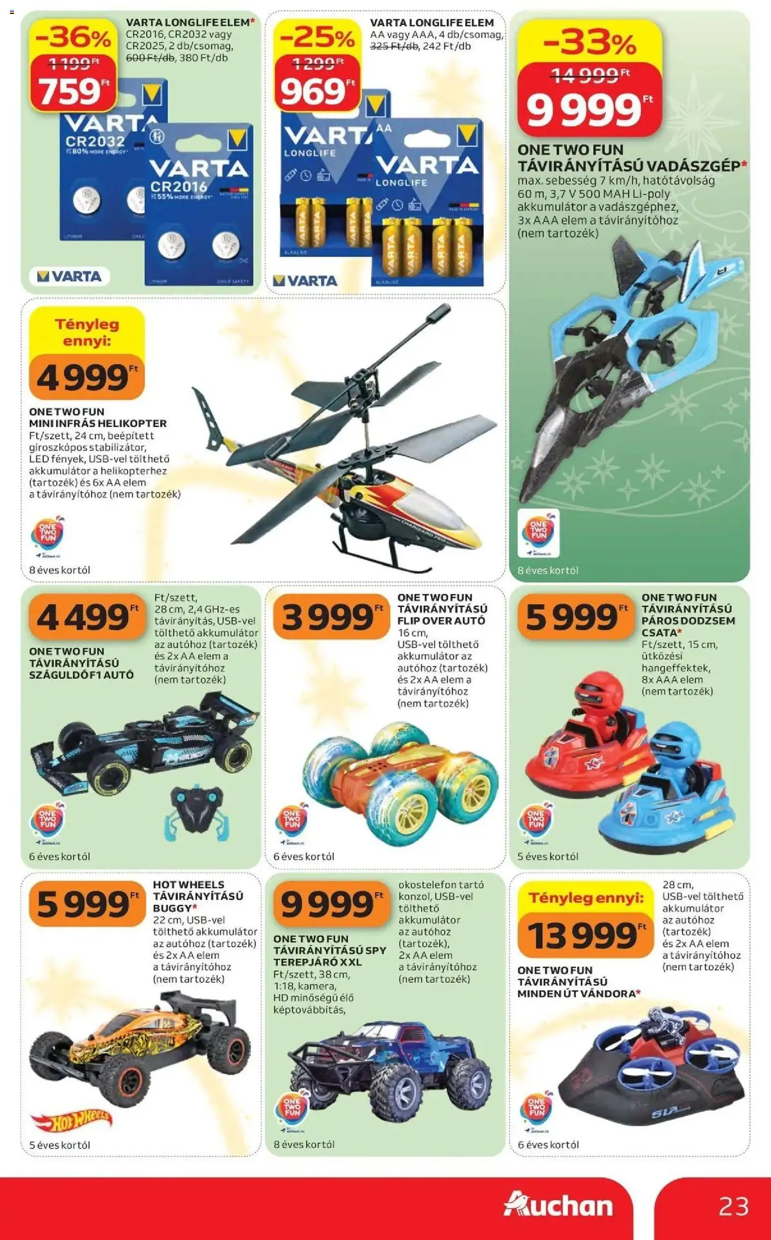 Auchan Karácsonyi ajánlataink Kecskemét - 2026.10.22. -tól/töl > akció, lapozható szórólap 🛍️ | Oldal: 23 | Termékek: Okostelefon, Tartó, Elem, LED