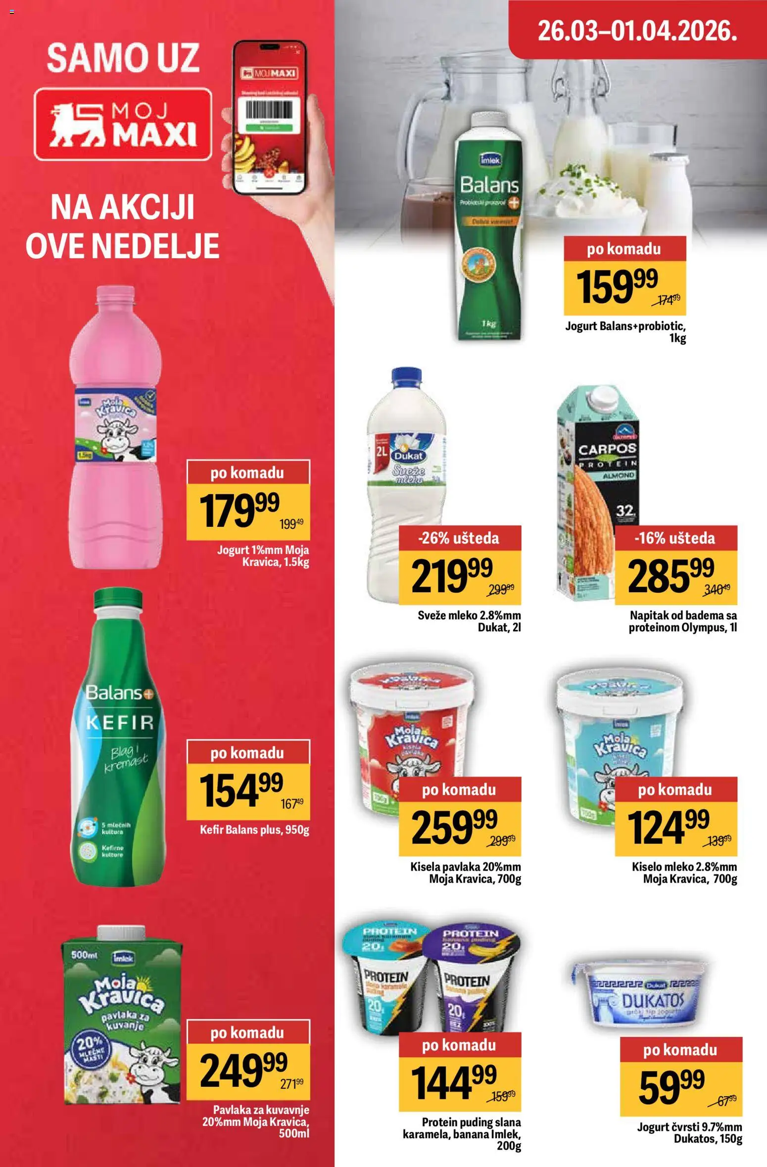 Maxi katalog - važi od 26.03.2026 | Strana: 24 | Proizvode: Banana, Kiselo mleko, Puding, Jogurt
