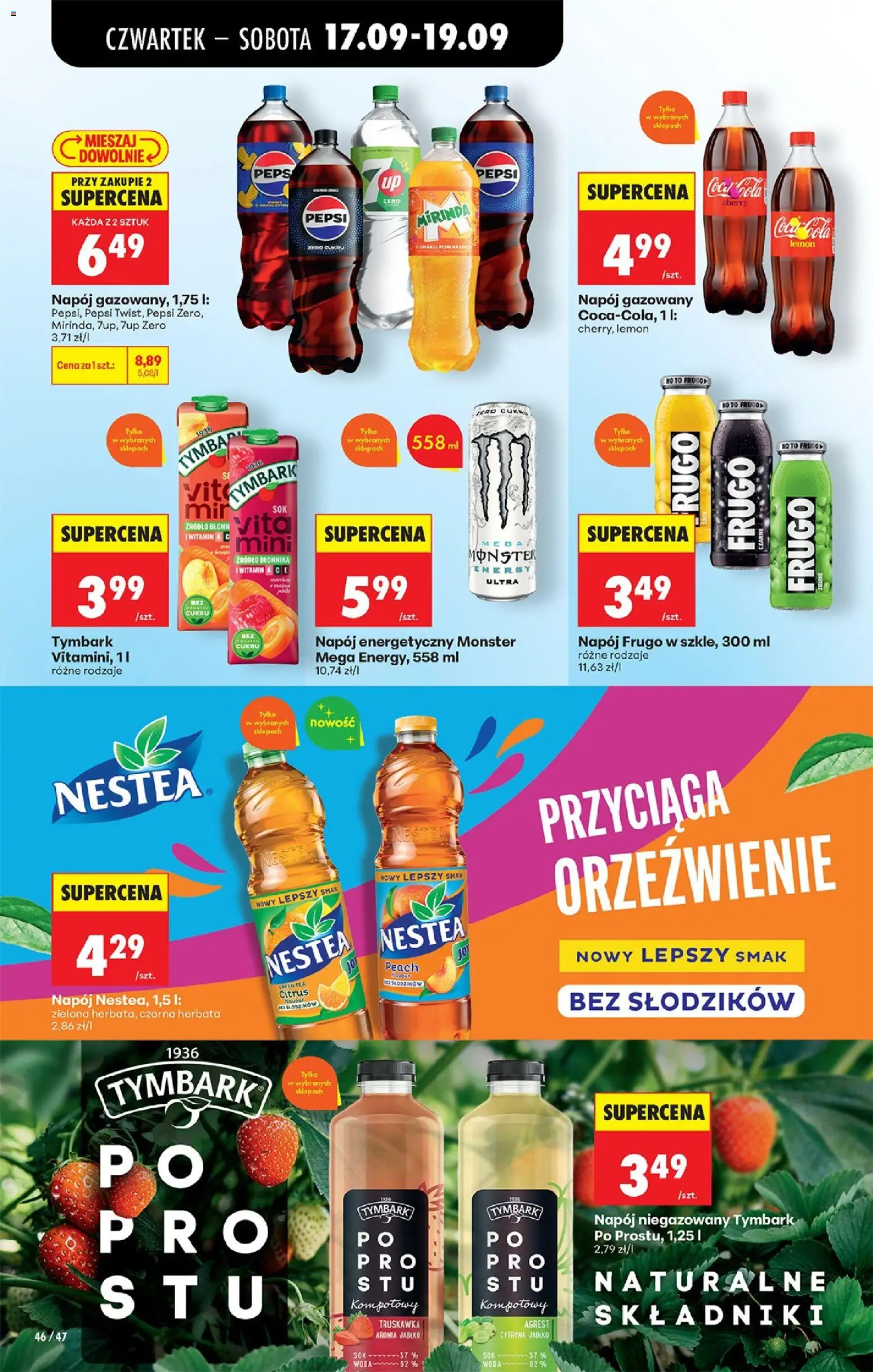 Biedronka gazetka od czwartku od 17.09.2026 | Strona: 68 | Produkty: Cytryna, Napój energetyczny, Pepsi, Coca cola