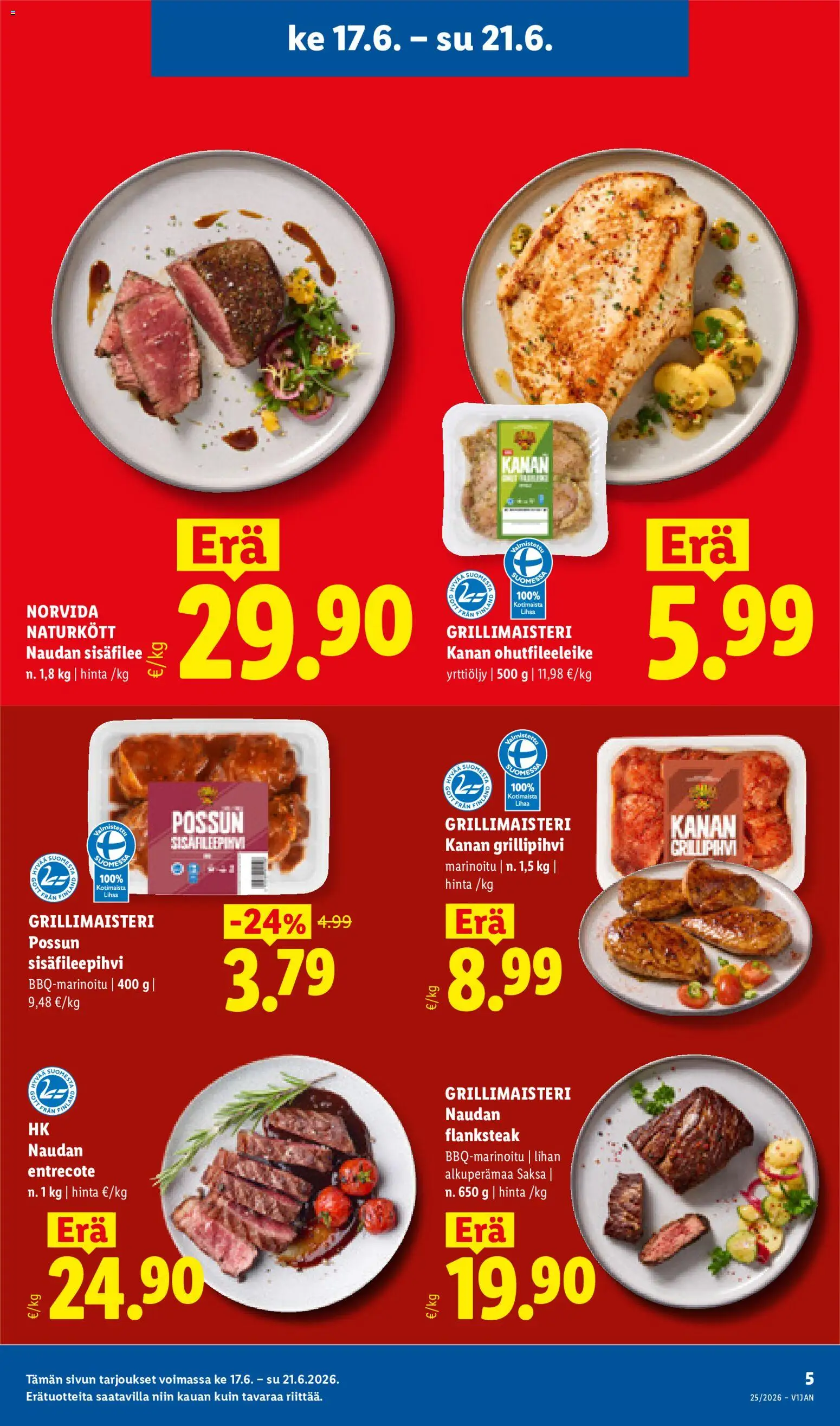 Lidl tarjoukset - Helsinki – voimassa 17.06.2026 alkaen | Sivu: 5 | Tuotteet: Entrecote