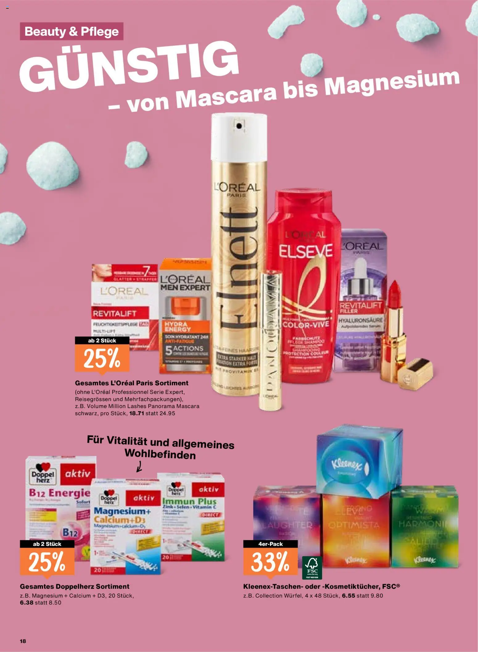Migros aktionen – gültig ab 06.08.2026 | Seite: 18 | Produkte: Serum, Shampoo, Haarspray, Mascara