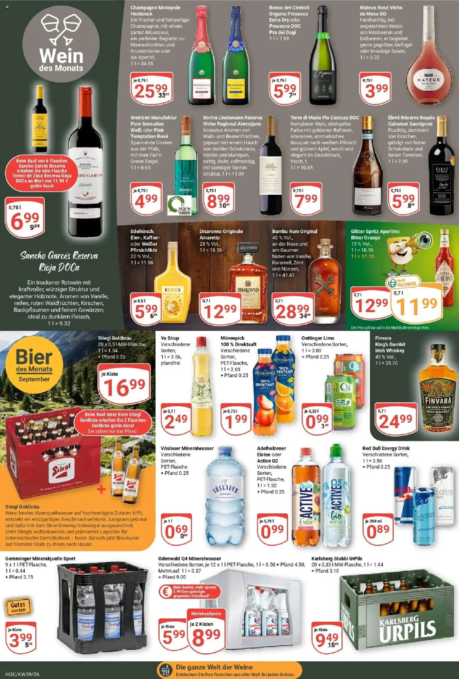 Globus Prospekt Hockenheim (ab 21.09.2026) » Angebote online | Seite: 23 | Produkte: Himbeeren, Red bull, Äpfel, Wein
