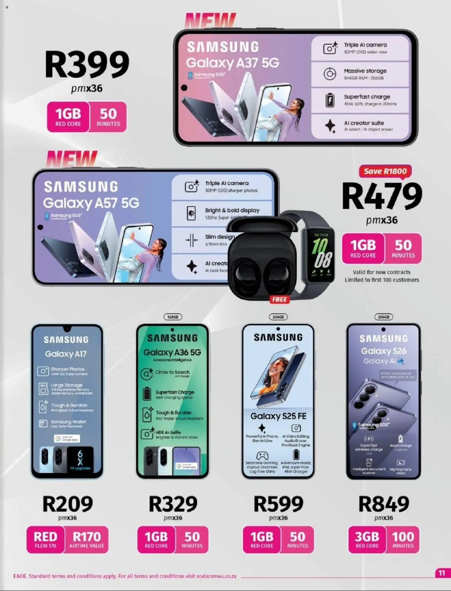 New Vodacom catalogue – valid from 02.04.2026 | Page: 11 | Products: Audio, Wallet, Charger, Water