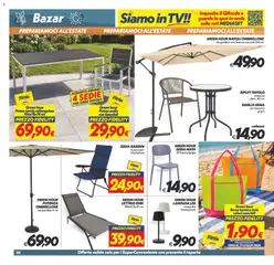 Anteprima del volantino SuperConveniente volantino valido a partire dal 09.06.2026 | Pagina: 22 | Prodotti: Ombrellone, TV, Borsa, Sedia