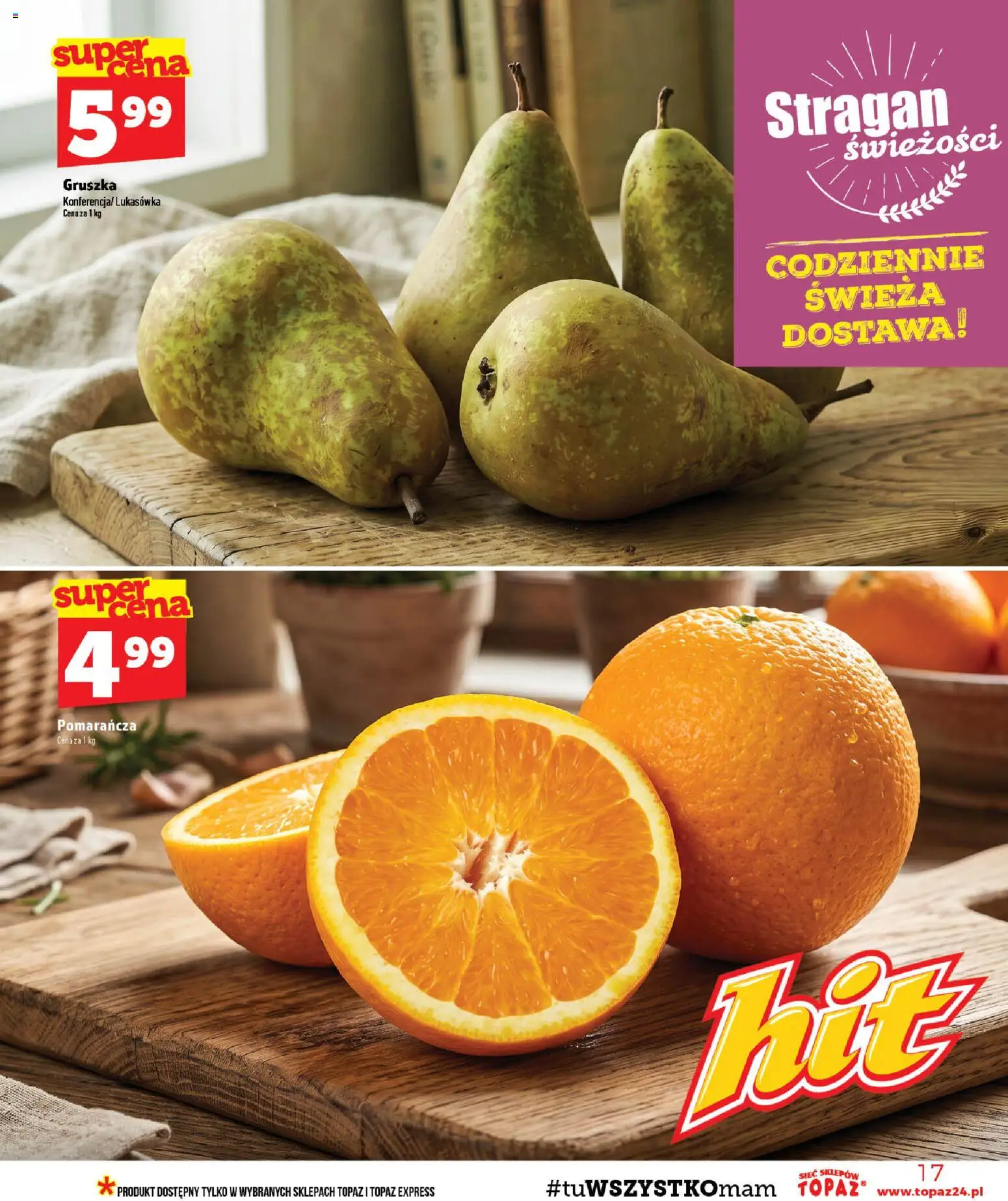 Topaz gazetka od 03.09.2026 | Strona: 17 | Produkty: Gruszka