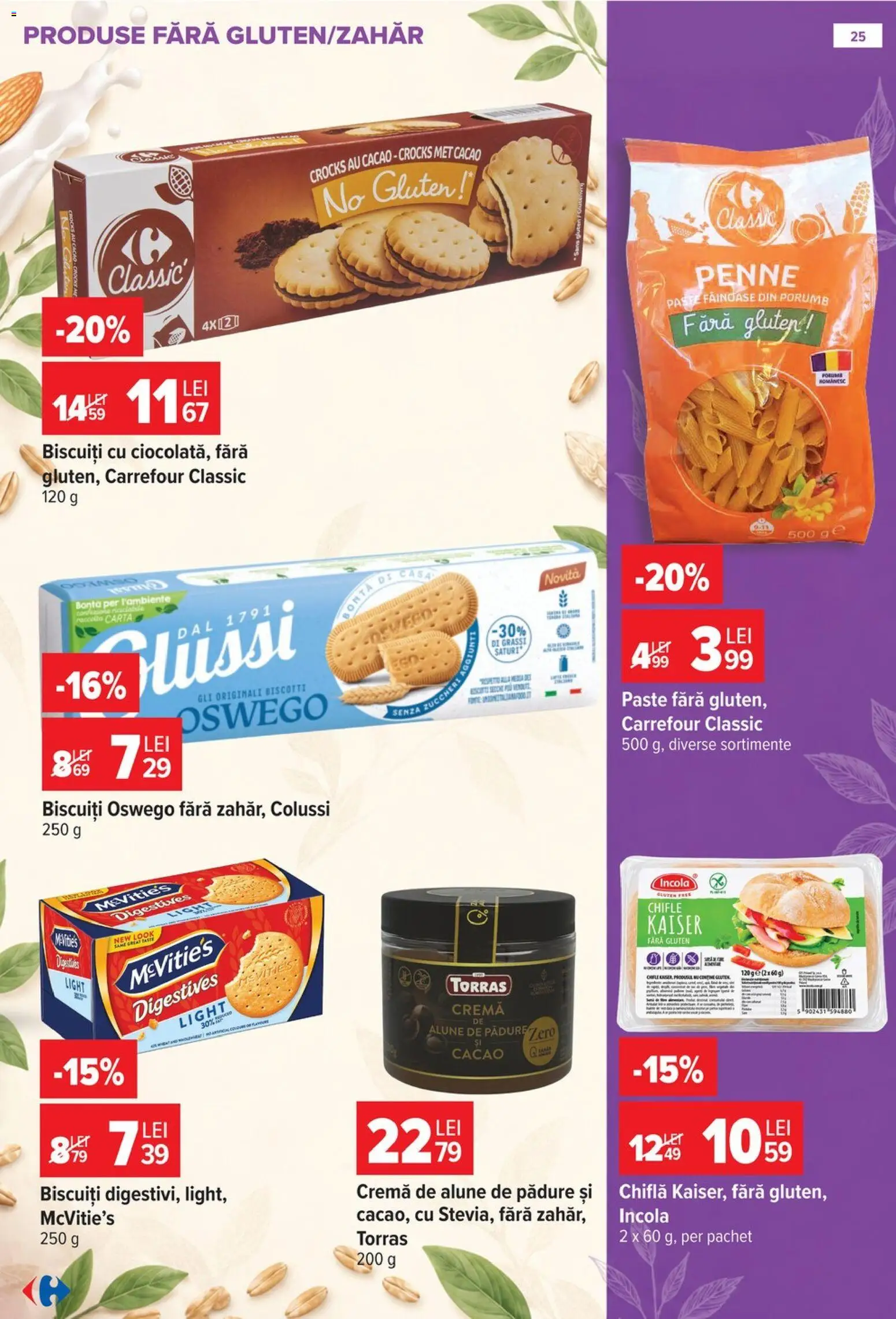 Noul catalog Carrefour – valabil de la 14.10.2026 | Pagină: 25 | Produse: Carrefour Classic, Cremă, Biscuiți, Alune de pădure