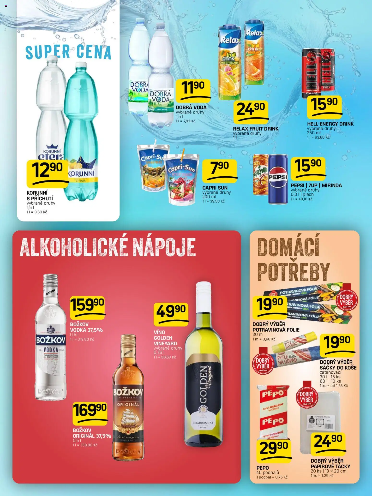 Flop leták od 29.07.2026 | Strana: 10 | Produkty: Dobrá voda, Alkoholické nápoje, Božkov, Energy drink