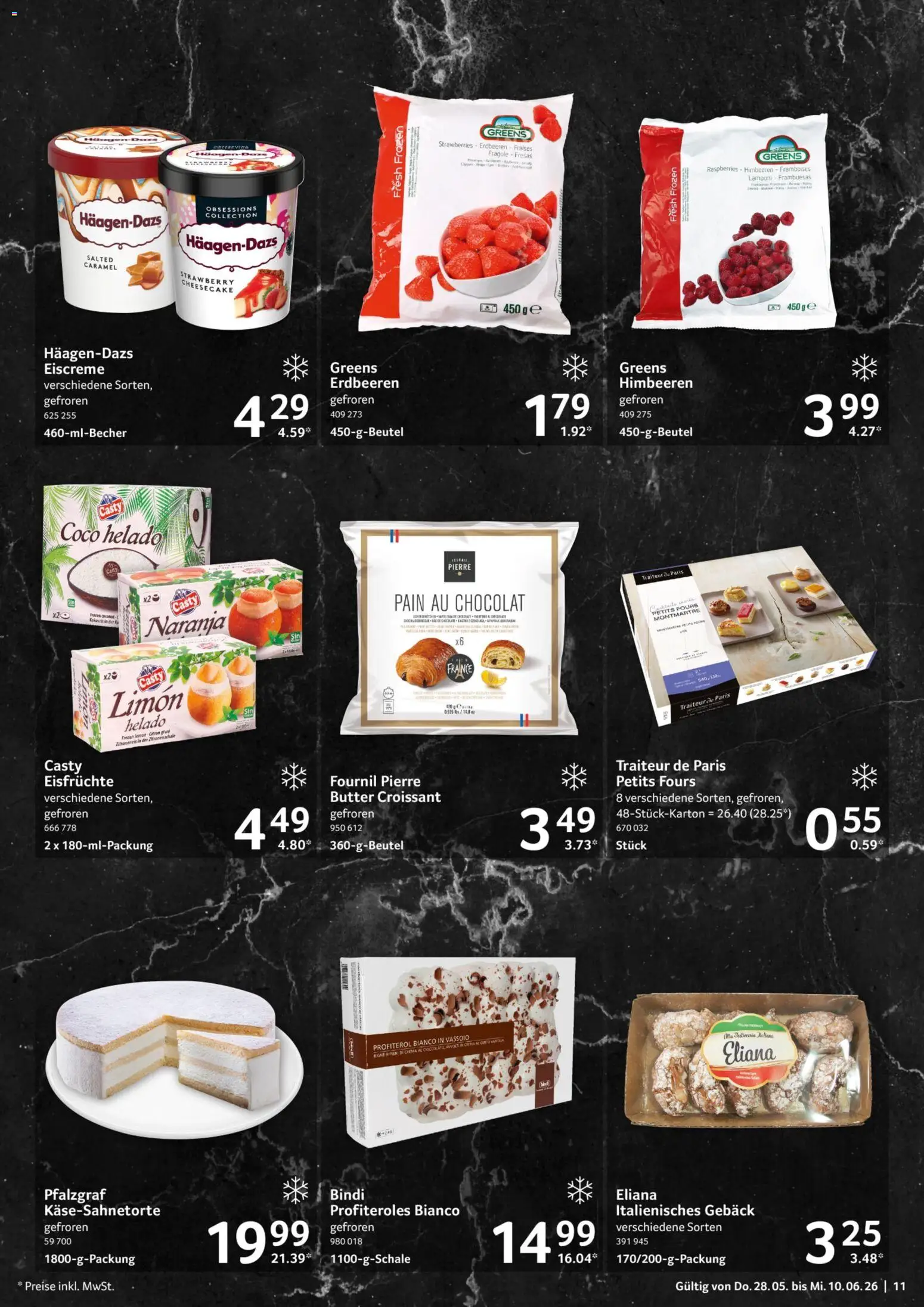Selgros Genießer & Feinschmecker – gültig ab 28.05.2026 | Seite: 11 | Produkte: Butter, Eiscreme, Croissant, Erdbeeren