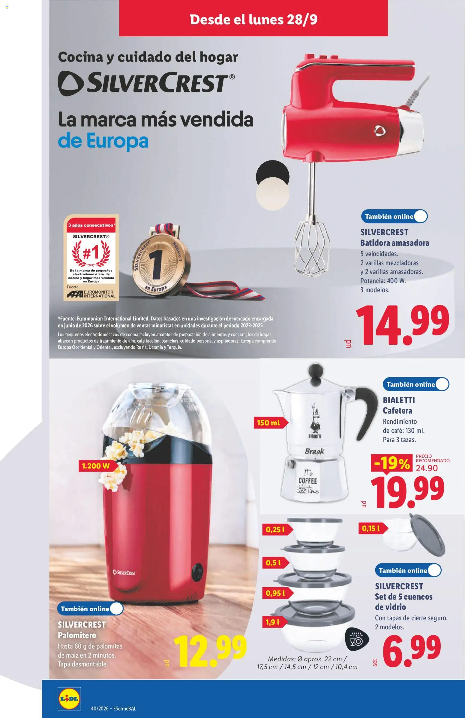 Lidl folleto de bazar │ válido desde el 28/09/2026 | Página: 14 | Productos: Maíz, Cocina, Cafetera, Batidora