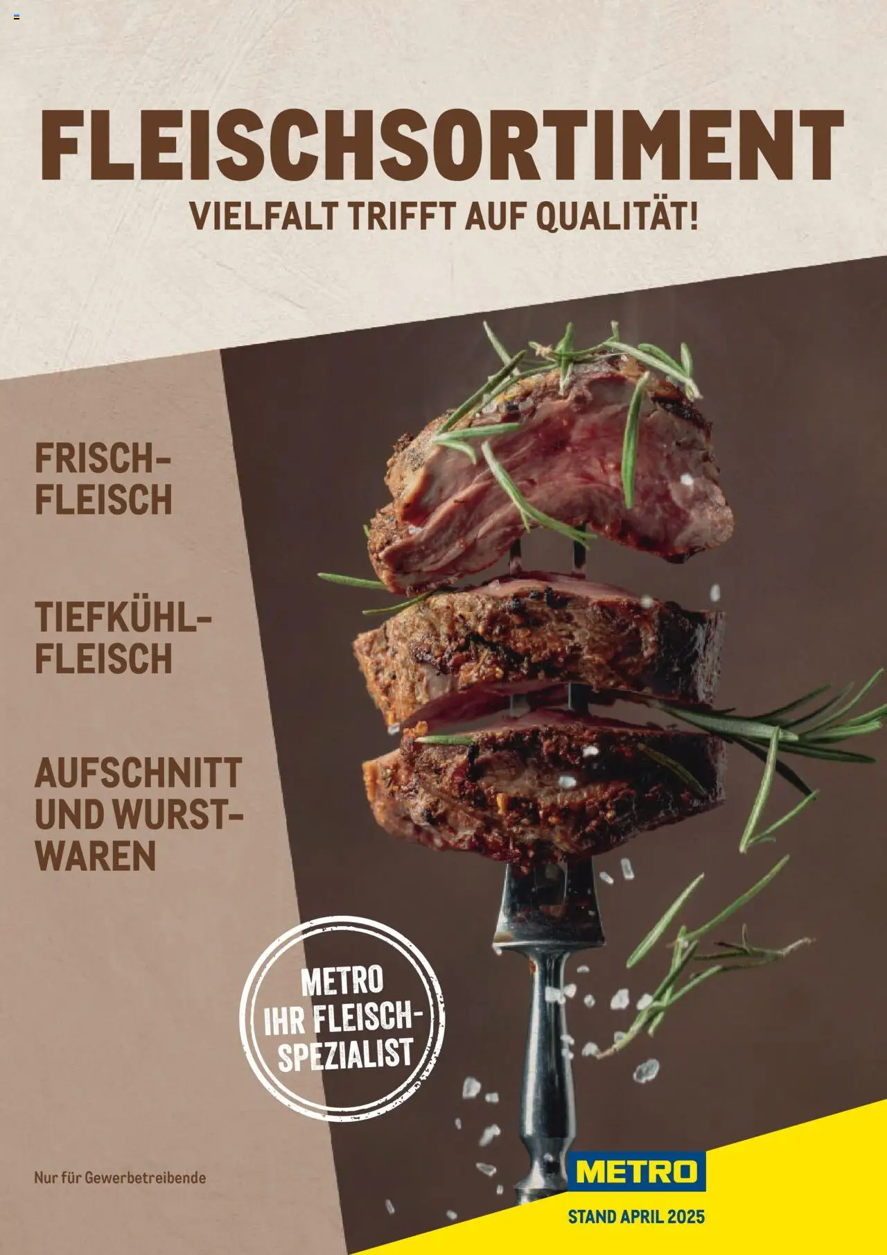 Metro  Fleischsortiment – gültig ab 01.05.2025 | Seite: 1 | Produkte: Wurst, Fleisch